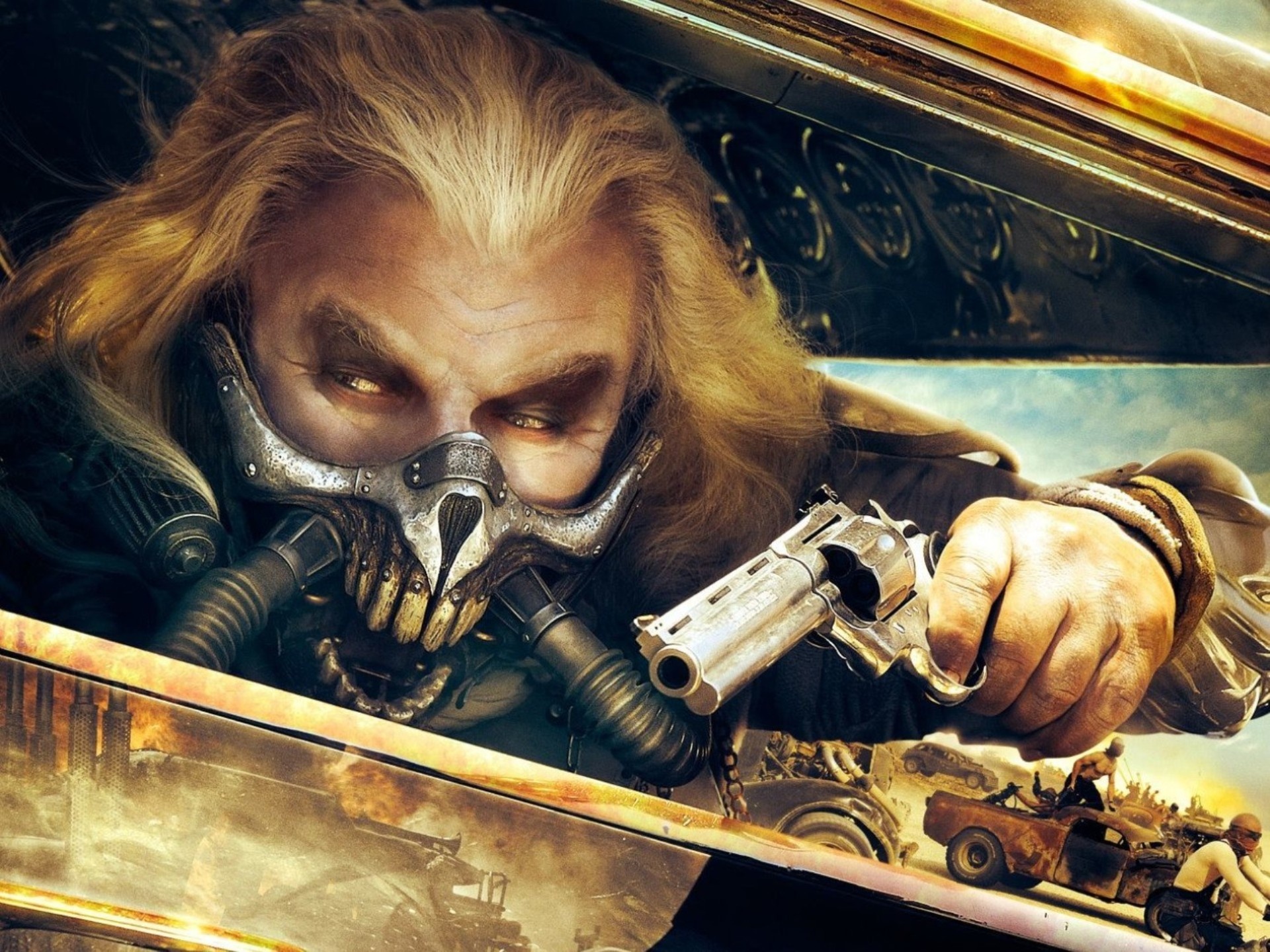 Immortan Joe from Mad Max holding a gun HD Wallpaper