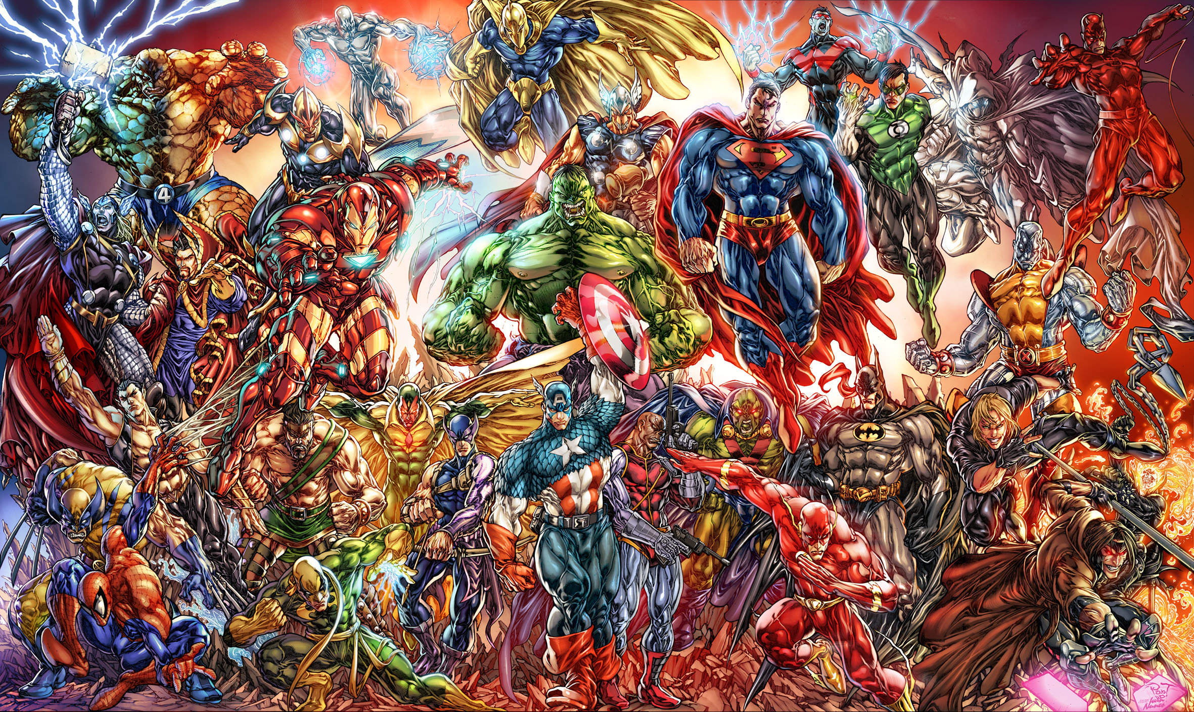 DC and Marvel Superheroes Assemble HD Wallpaper