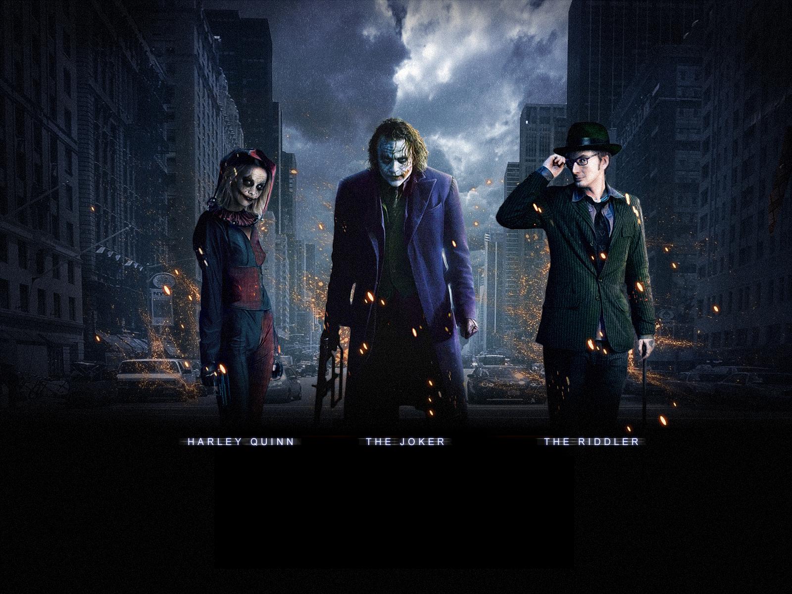 Harley Quinn, The Joker, and The Riddler from Batman HD Wallpaper
