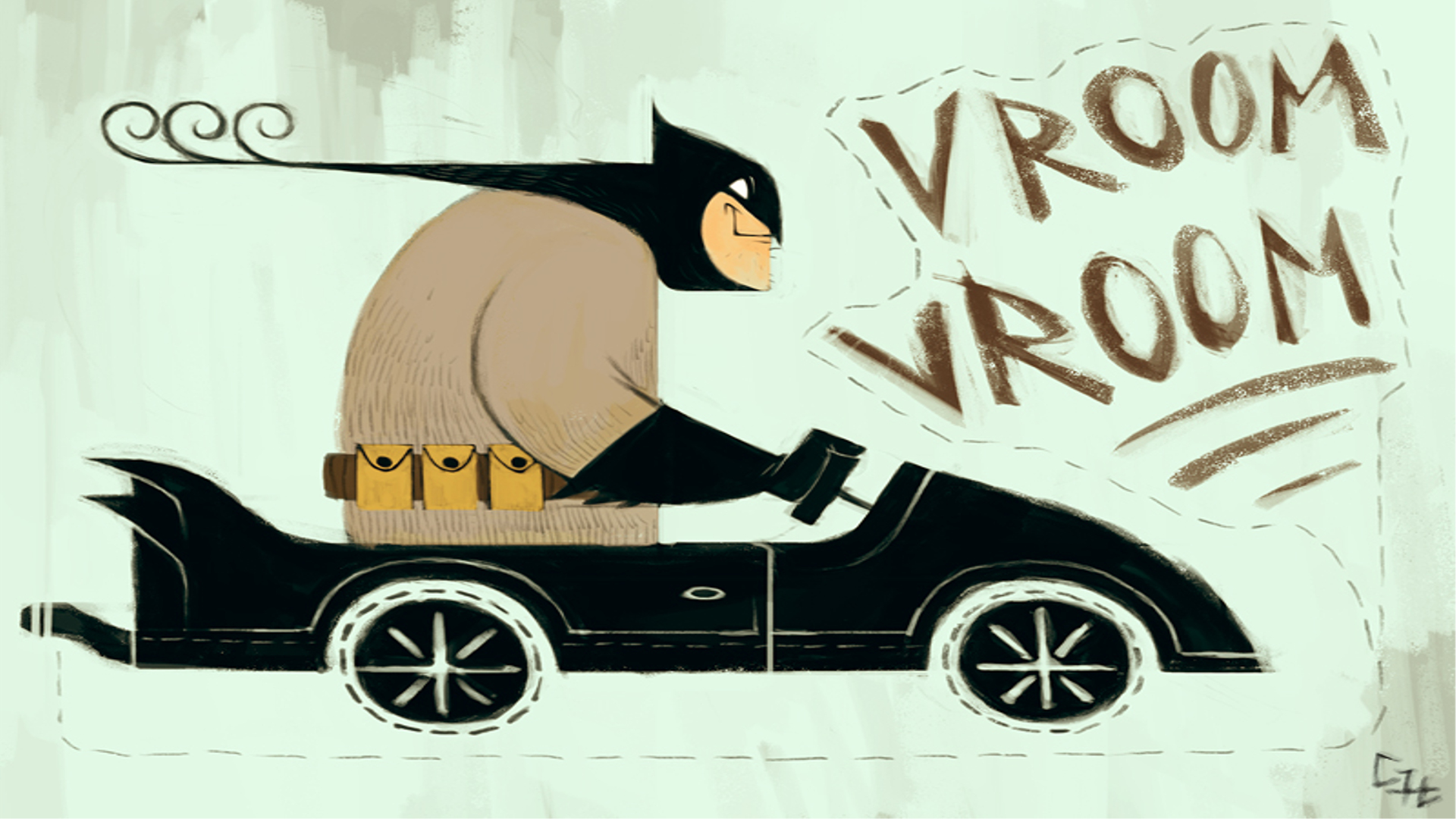 Batman driving the Batmobile HD Wallpaper