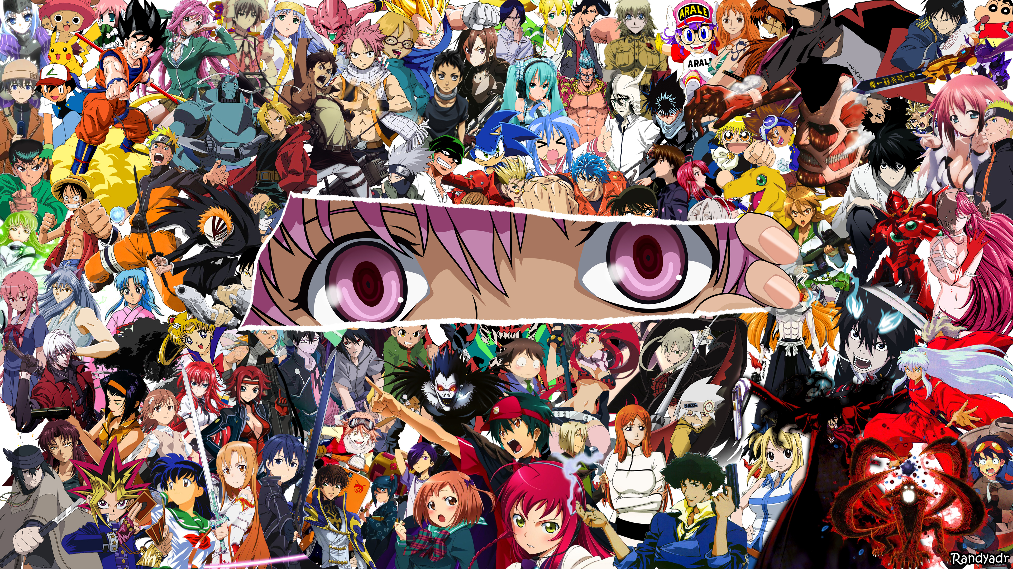 Collage of Anime Characters HD Wallpaper