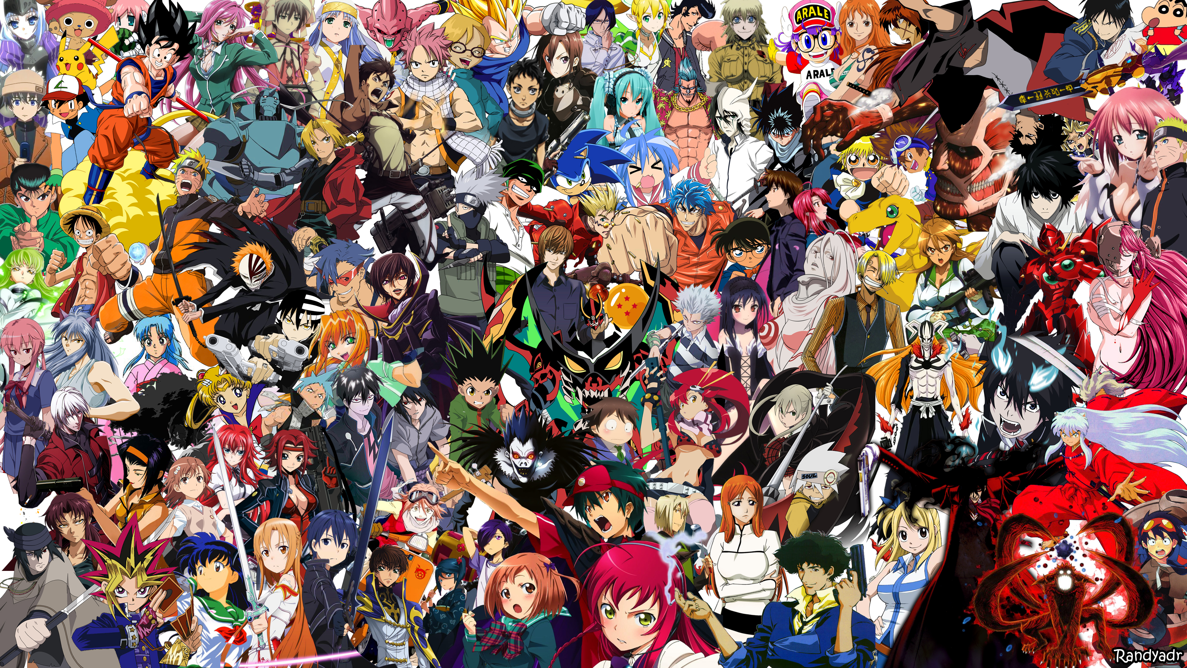 Anime characters collage HD Wallpaper