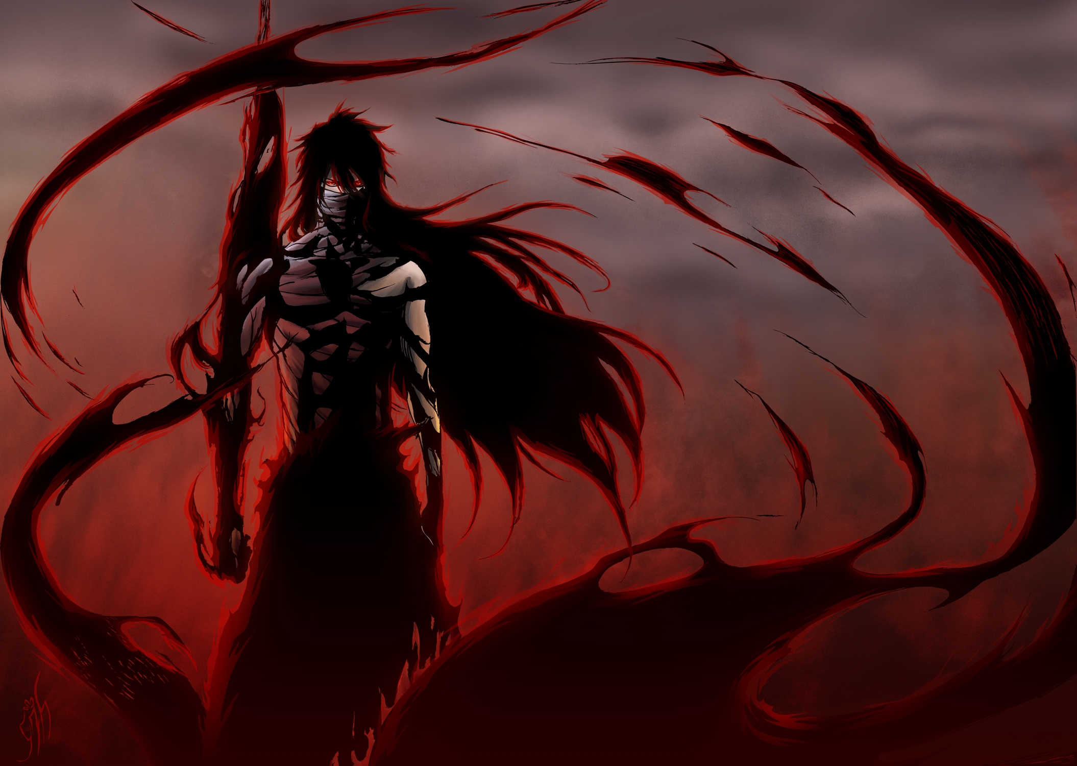 Ichigo Kurosaki in his Hollow form HD Wallpaper