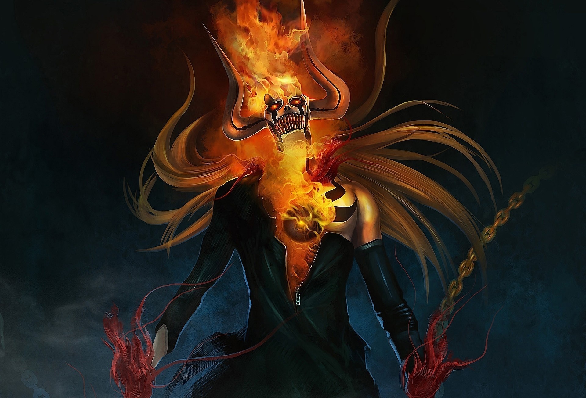 Ichigo Kurosaki in his Hollow form HD Wallpaper