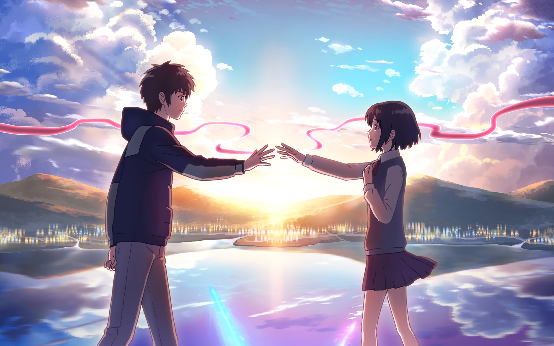 Taki and Mitsuha from Kimi no Na wa. HD Wallpaper