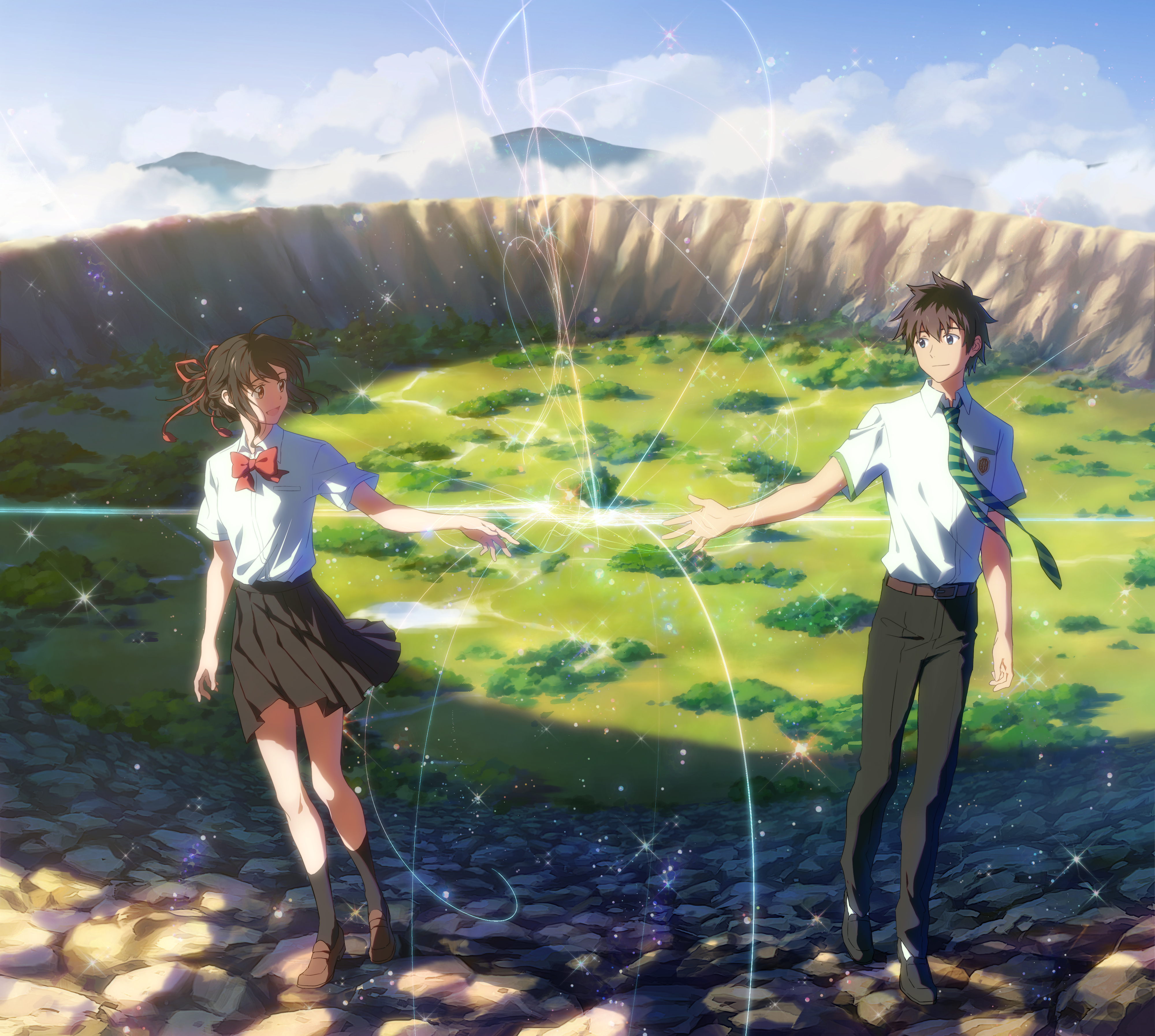 Mitsuha Miyamizu and Taki Tachibana from Your Name. HD Wallpaper