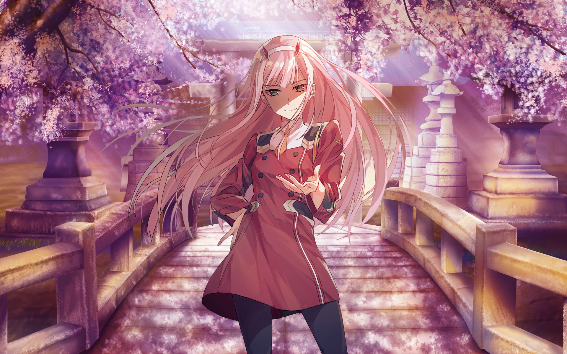 Zero Two from Darling in the FranXX HD Wallpaper