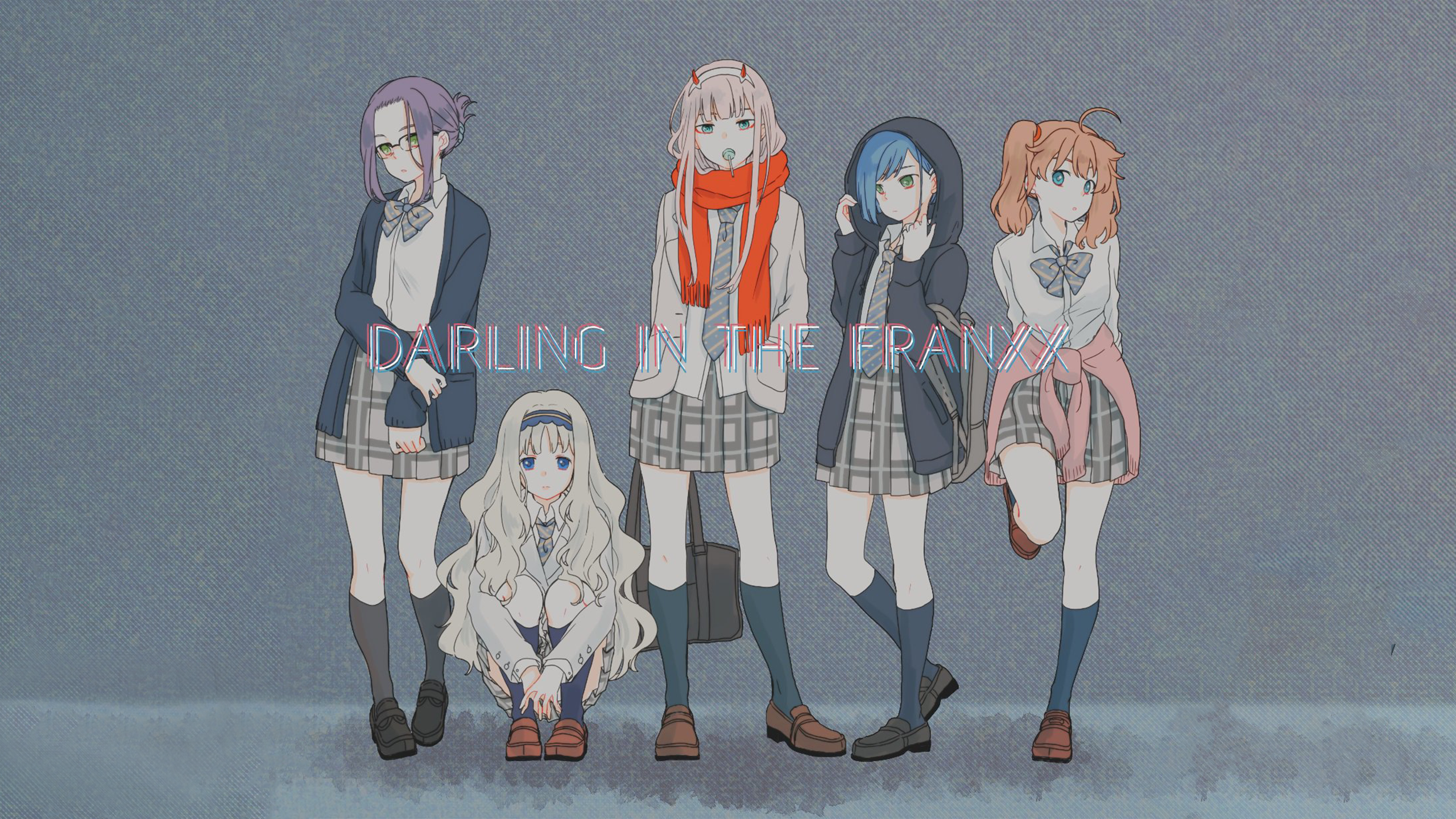 Zero Two and friends from Darling in the FranXX HD Wallpaper