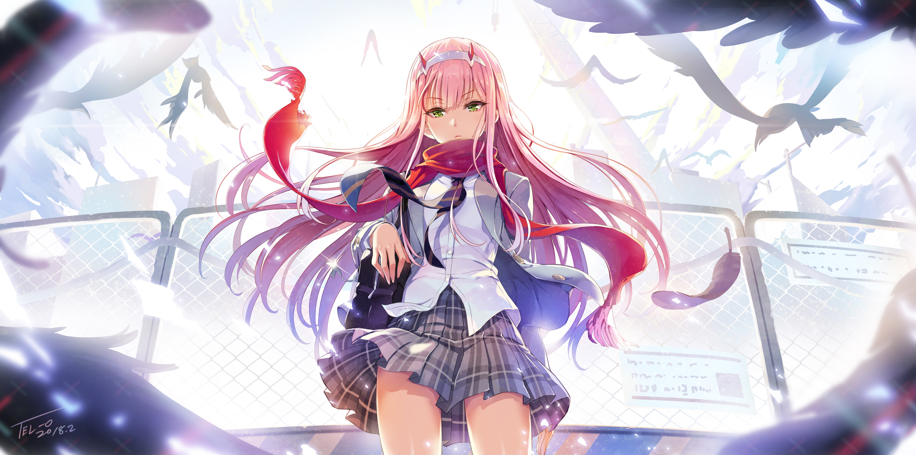 Zero Two from Darling in the FranXX HD Wallpaper