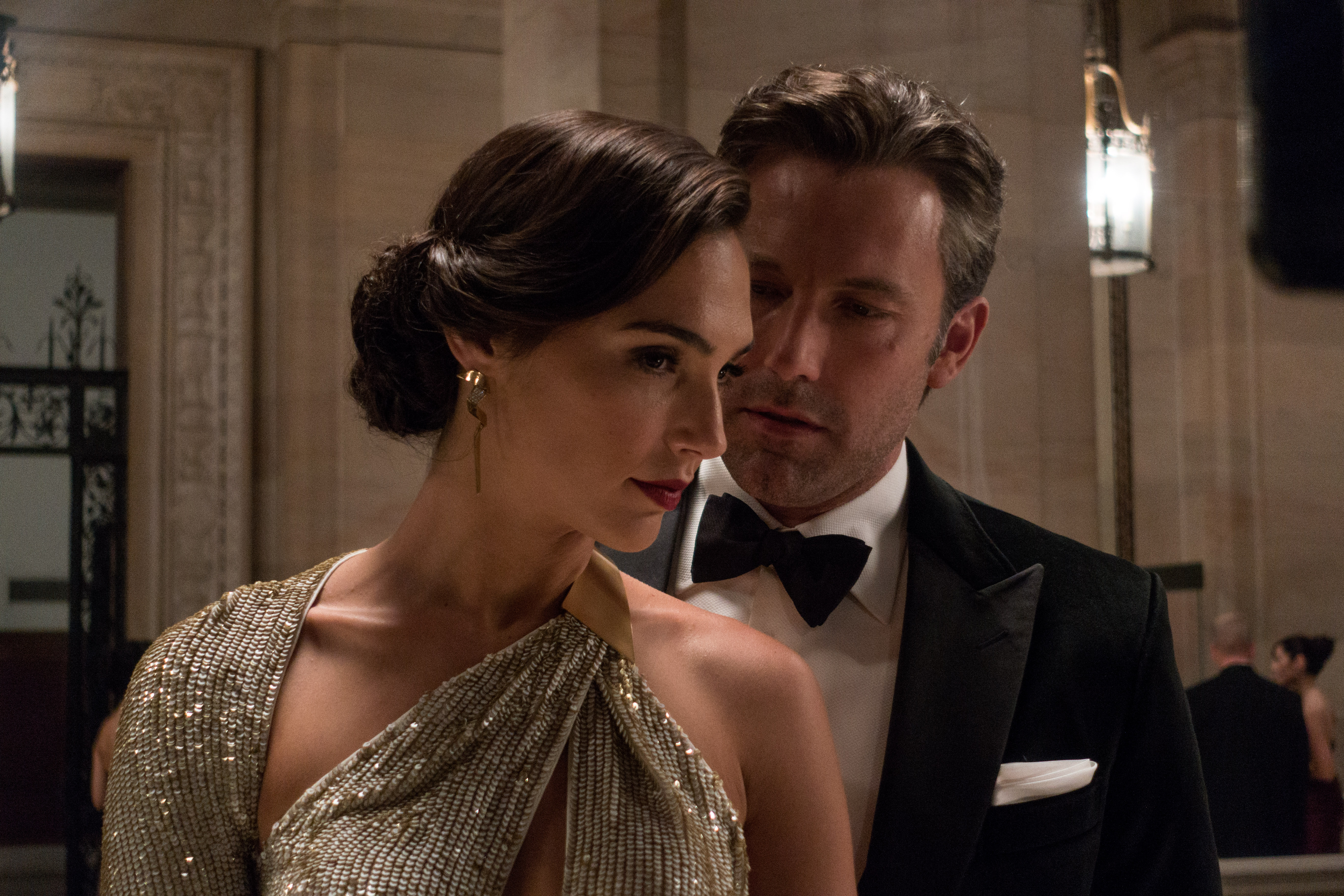 Wonder Woman and Bruce Wayne in formal wear HD Wallpaper