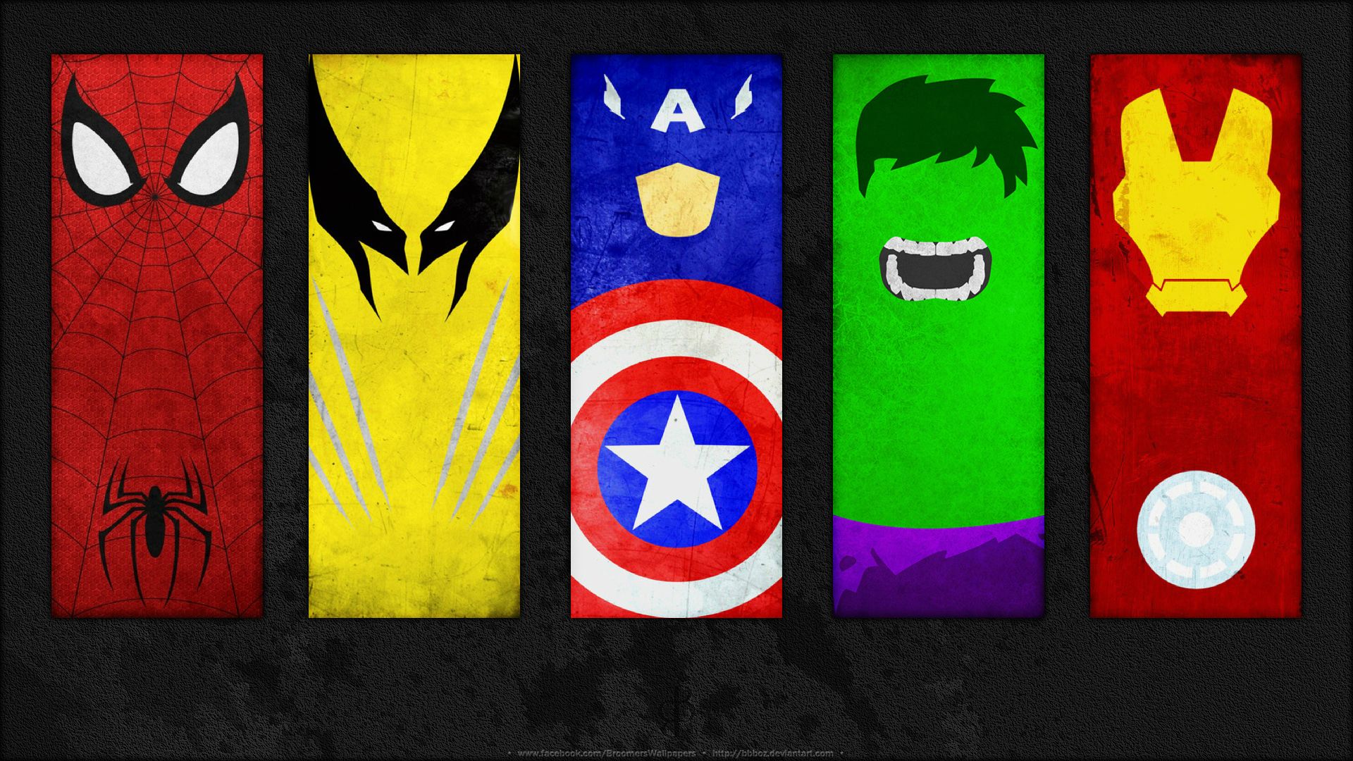 Spider-Man, Wolverine, Captain America, Hulk, and Iron Man HD Wallpaper