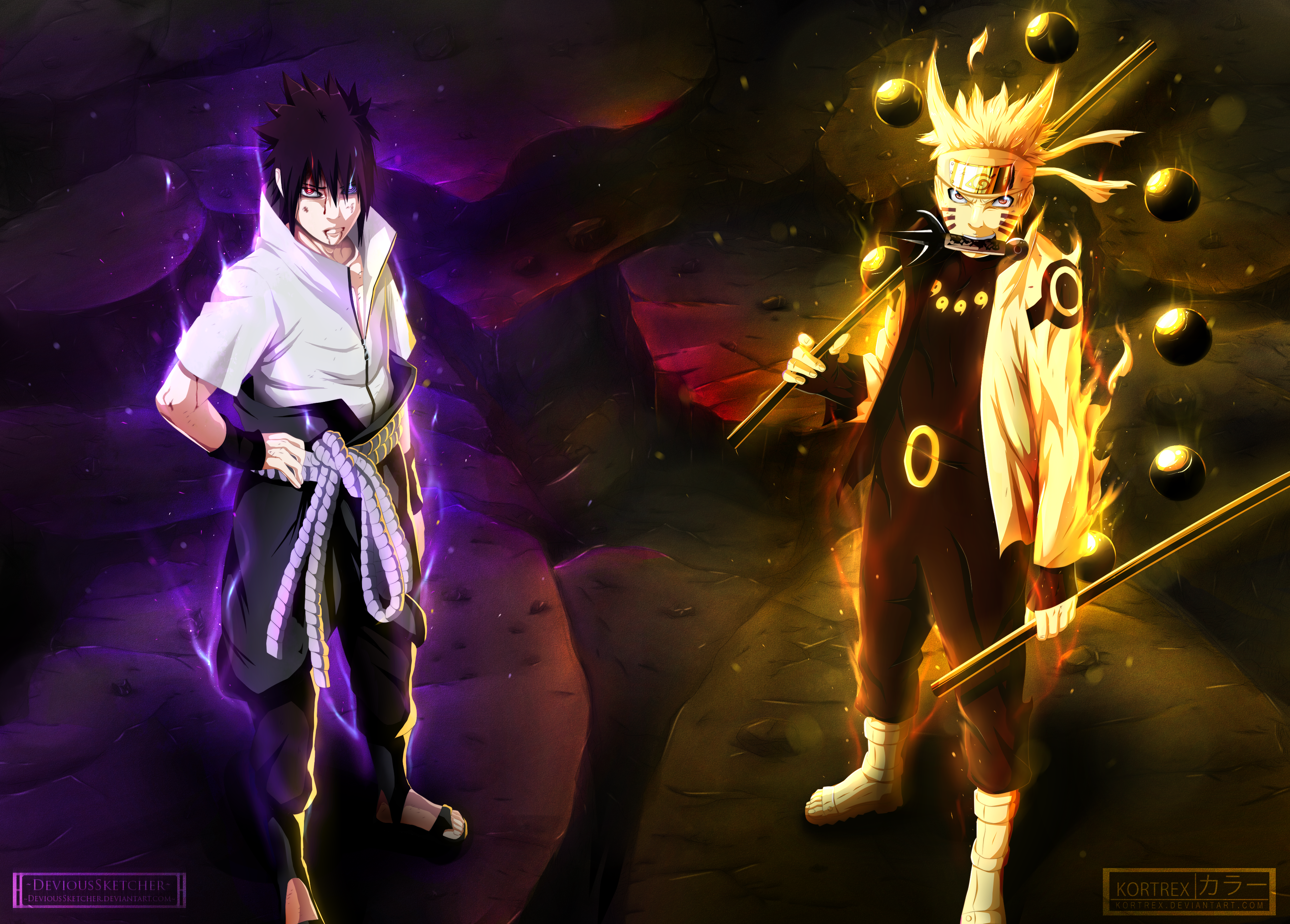 Sasuke Uchiha and Naruto Uzumaki from Naruto HD Wallpaper