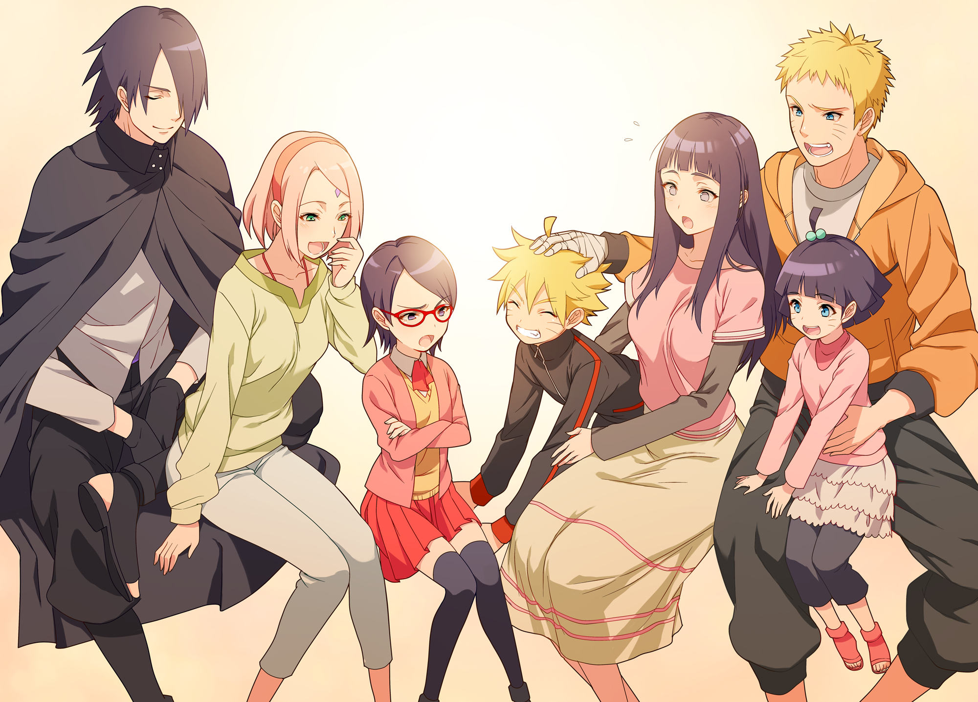 Family portrait of Naruto characters HD Wallpaper