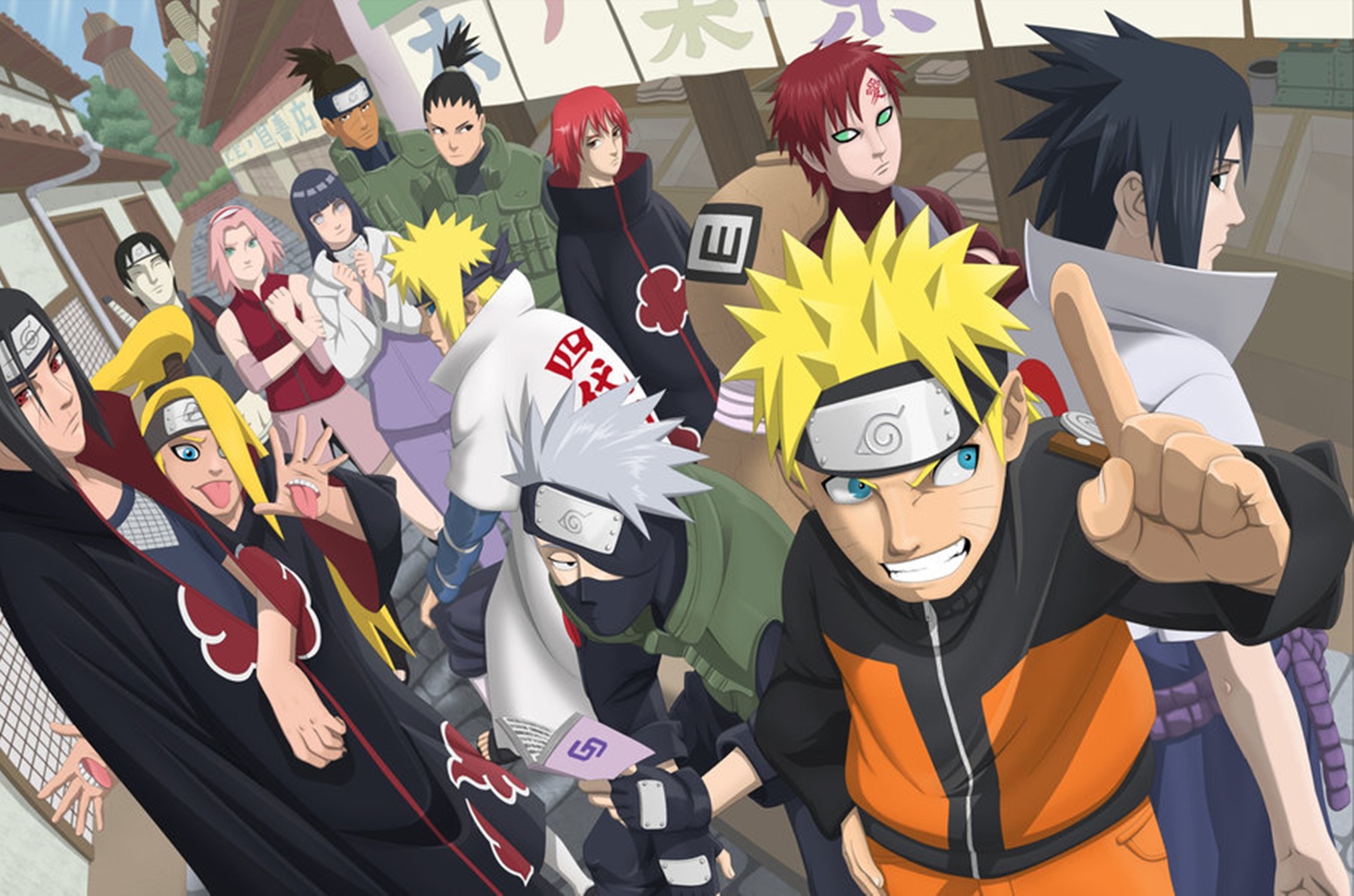 Naruto and friends group portrait HD Wallpaper