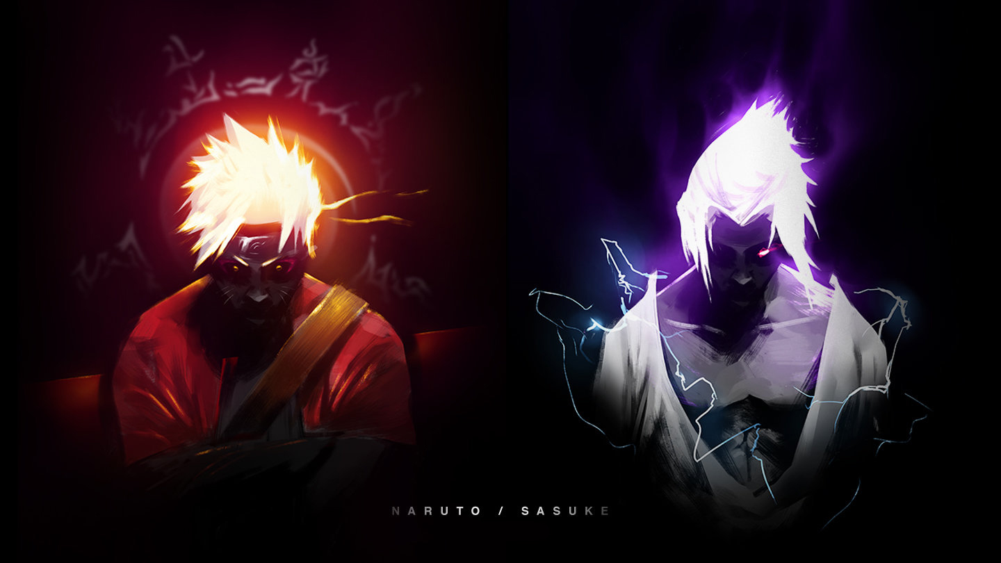 Sasuke Uchiha Intense Duel Glow HD Wallpaper