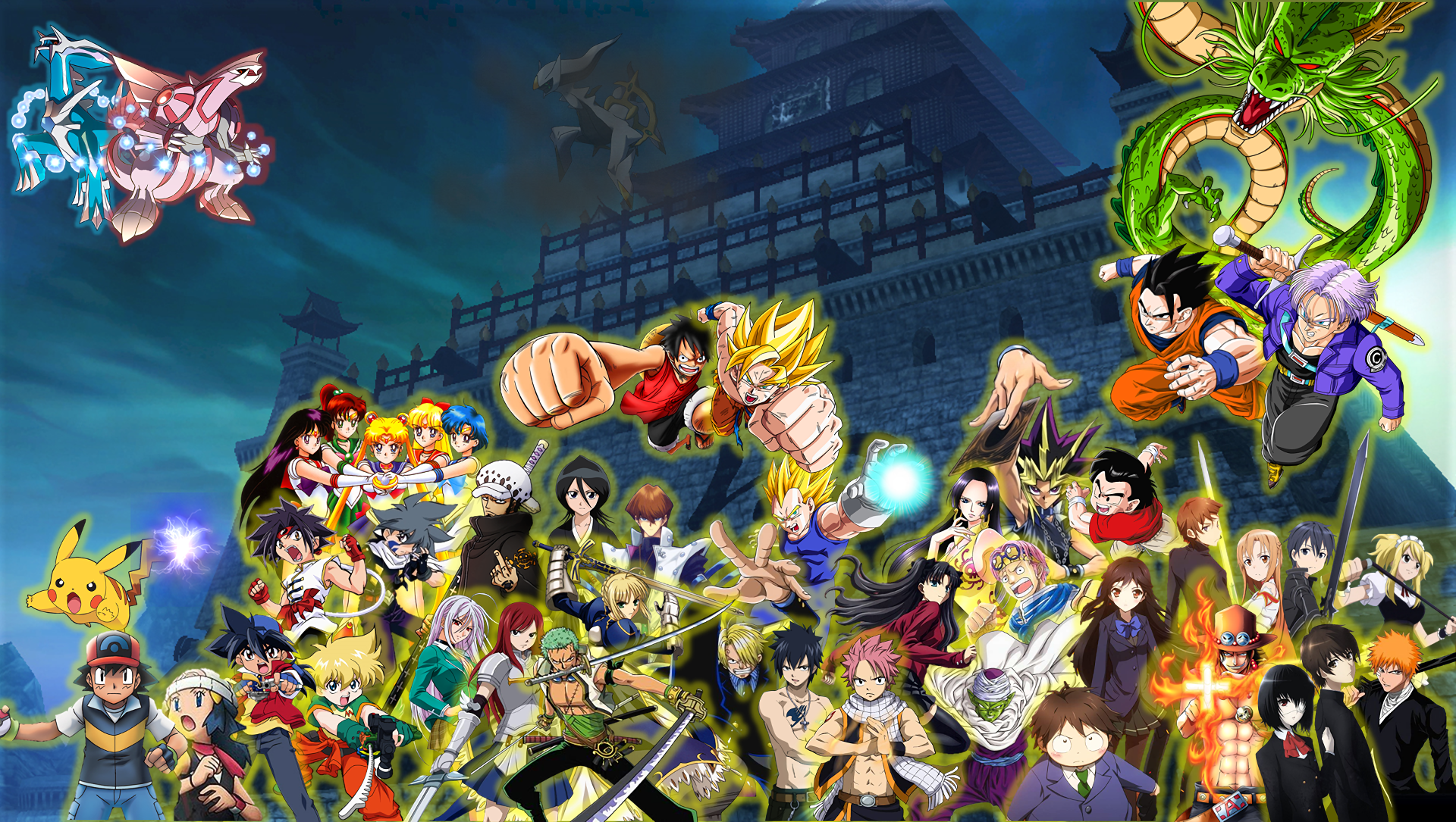 Anime and Manga Characters Assemble HD Wallpaper