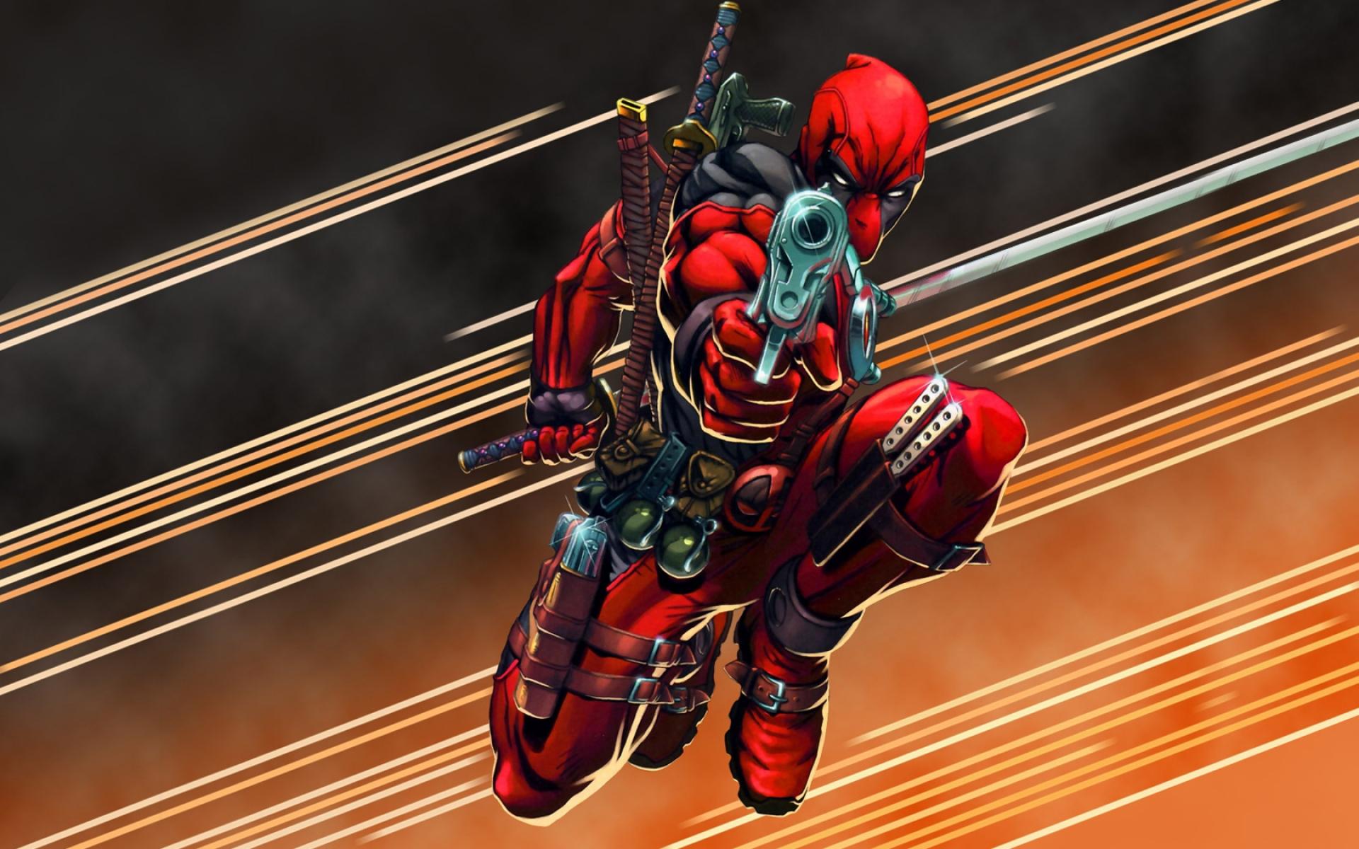 Deadpool with guns and swords HD Wallpaper