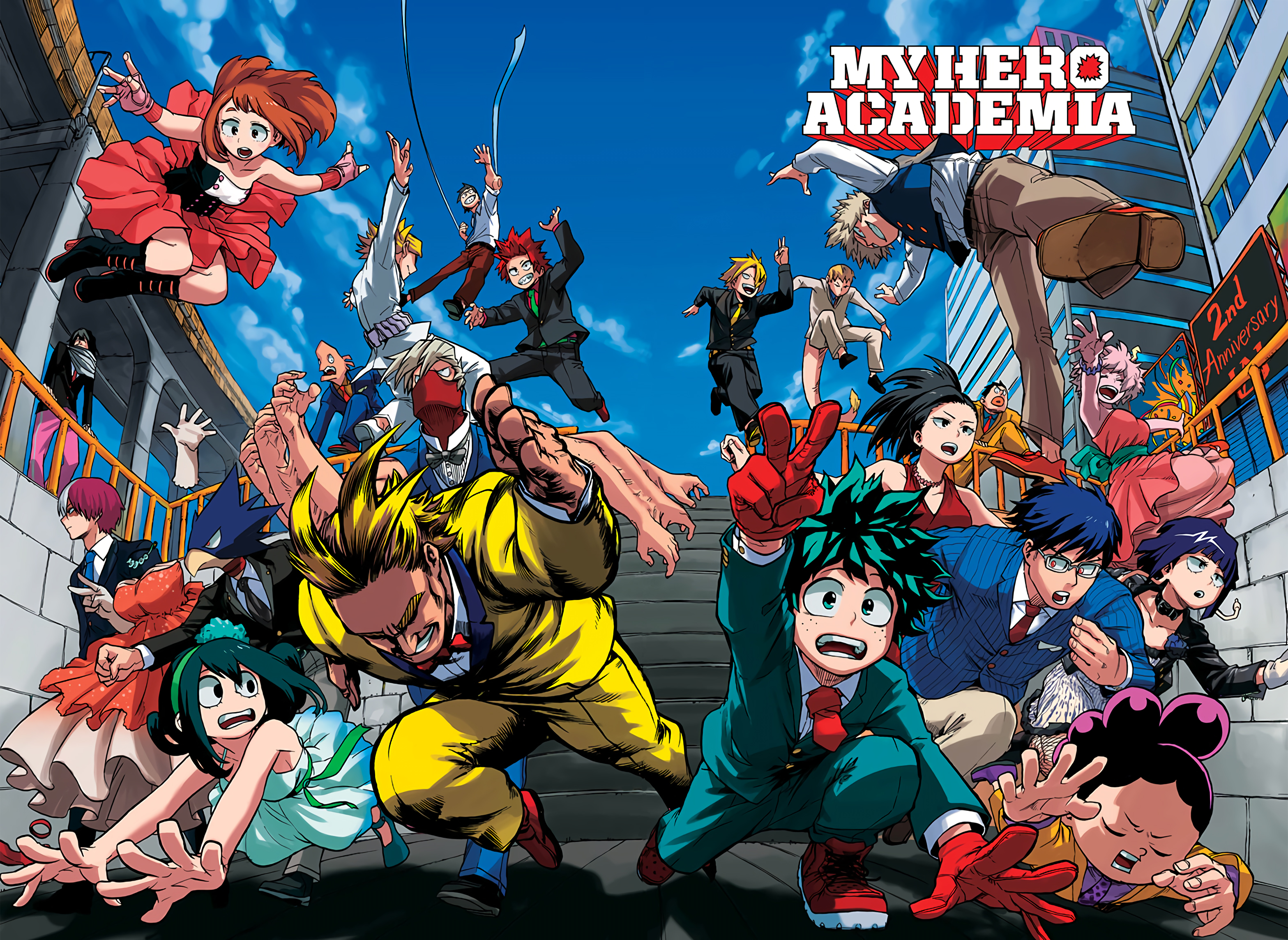My Hero Academia characters celebrating 2nd Anniversary HD Wallpaper
