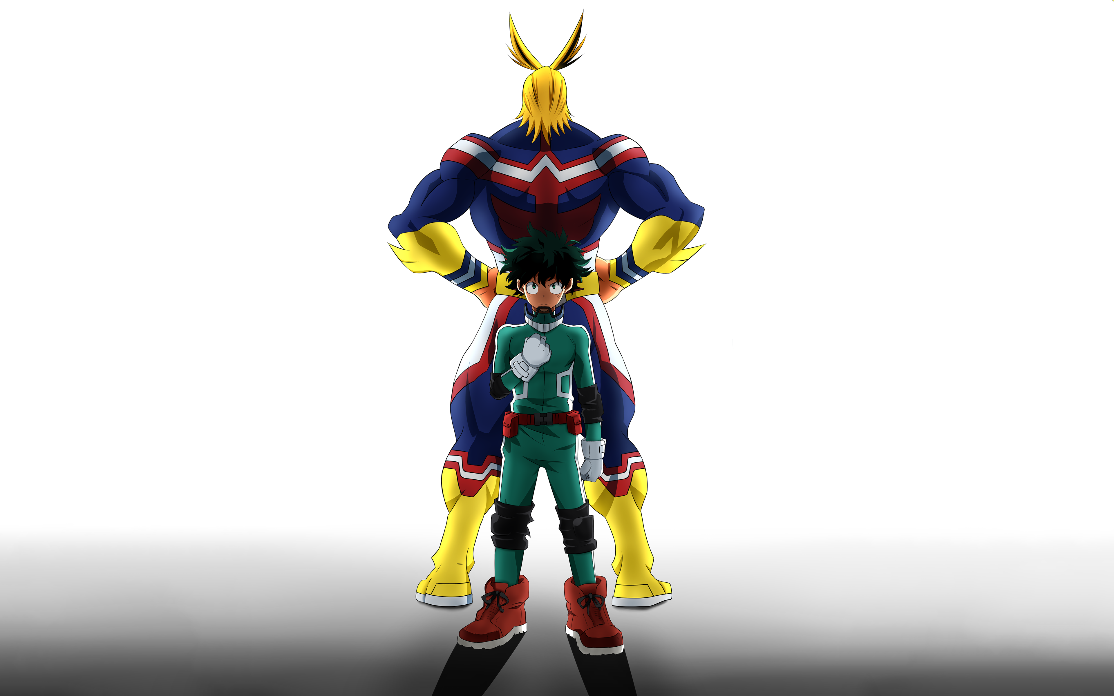 Izuku Midoriya and All Might from My Hero Academia HD Wallpaper