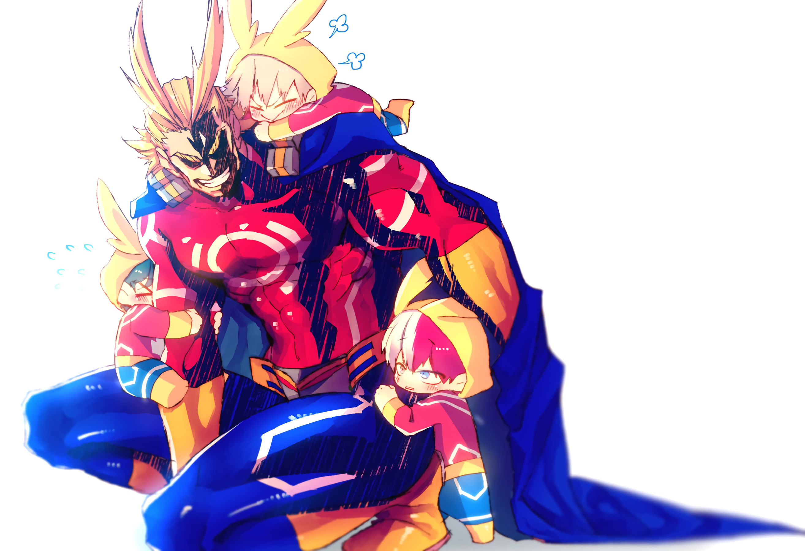 All Might with children from My Hero Academia HD Wallpaper