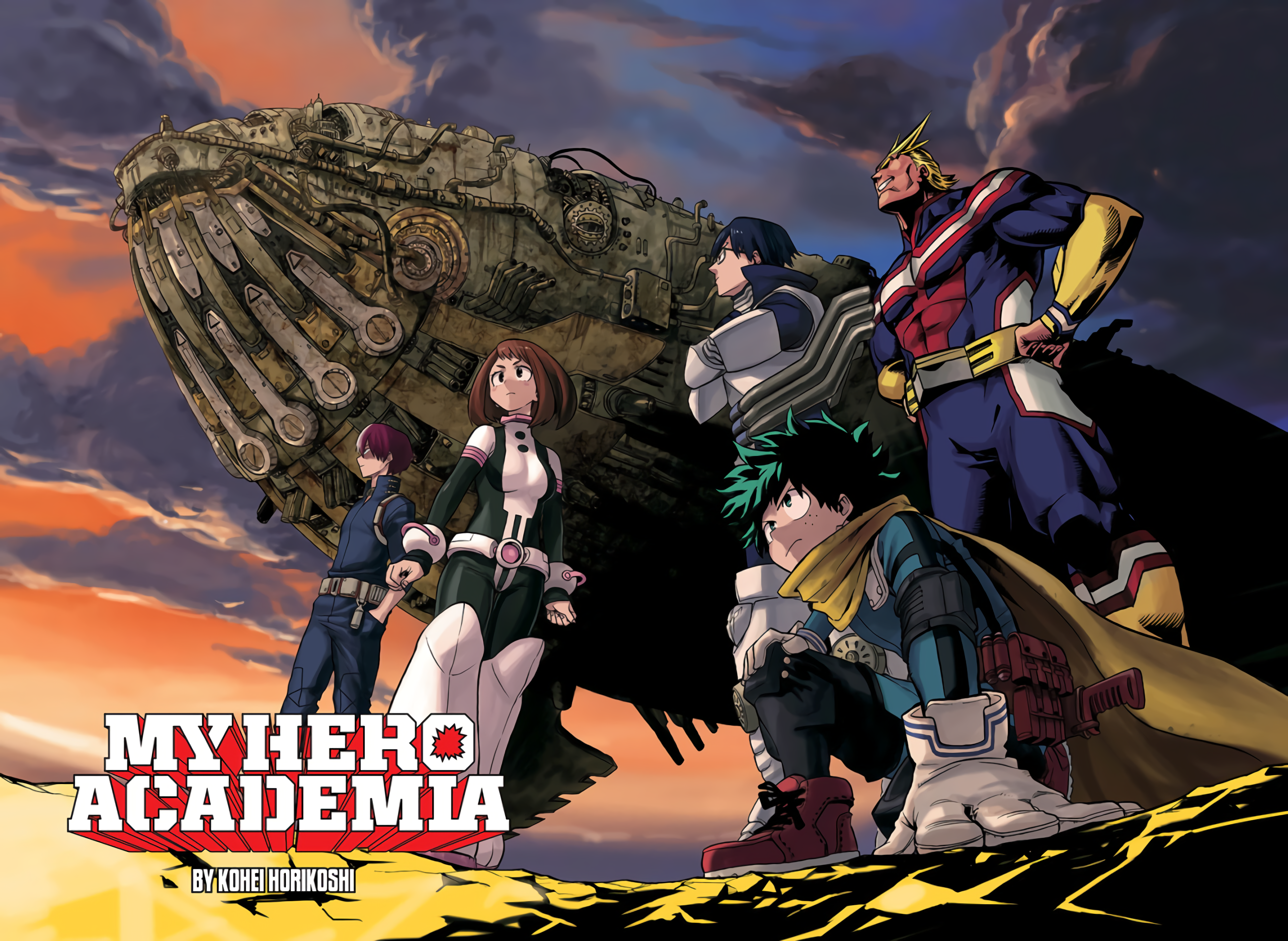 My Hero Academia characters with a large airship HD Wallpaper