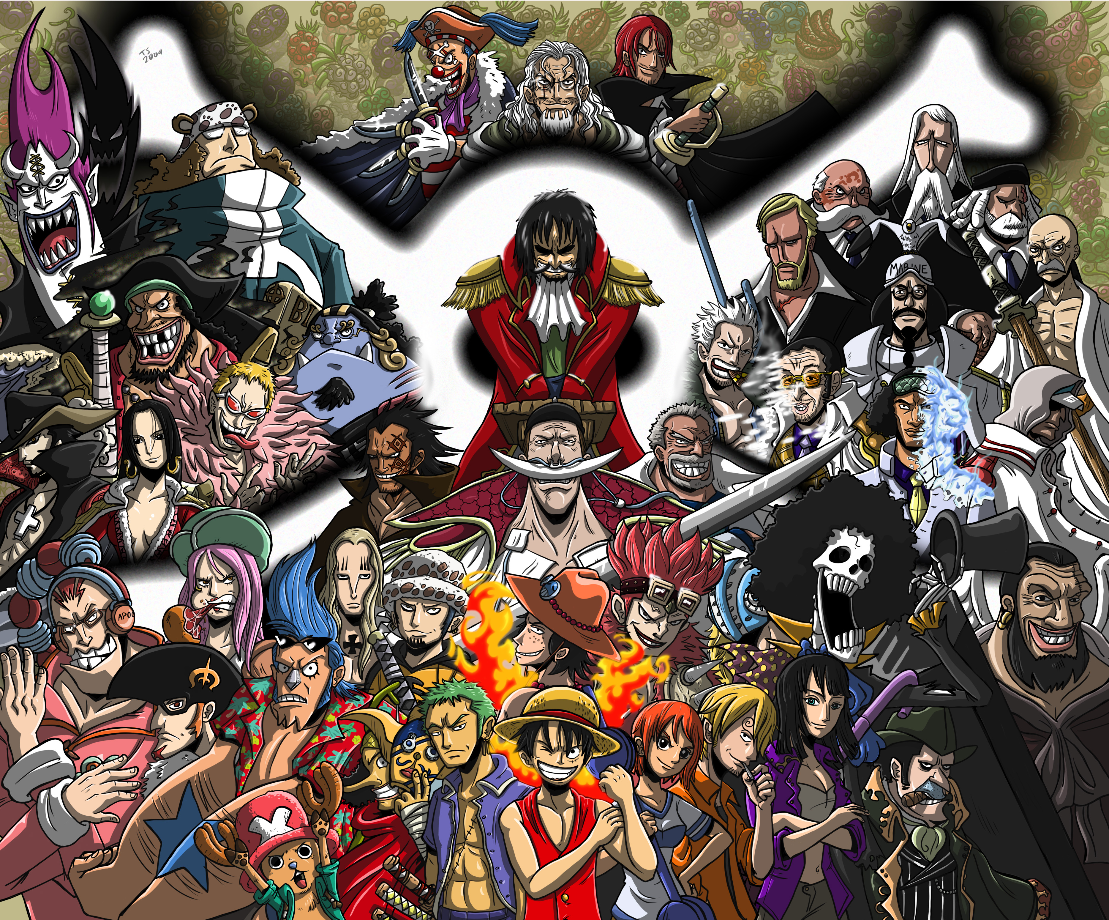 One Piece characters including Monkey D. Luffy HD Wallpaper