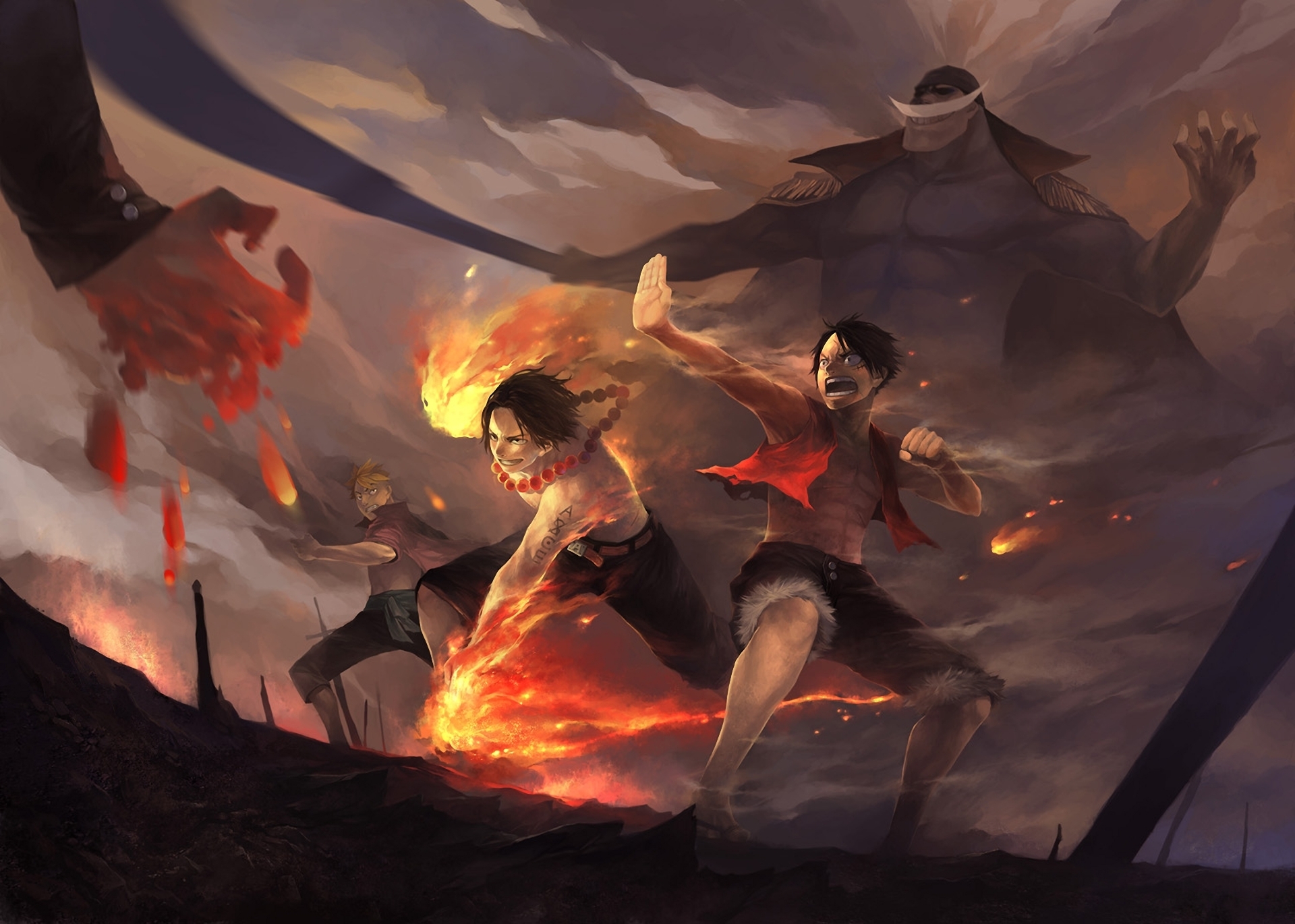 Monkey D. Luffy and Portgas D. Ace from One Piece HD Wallpaper