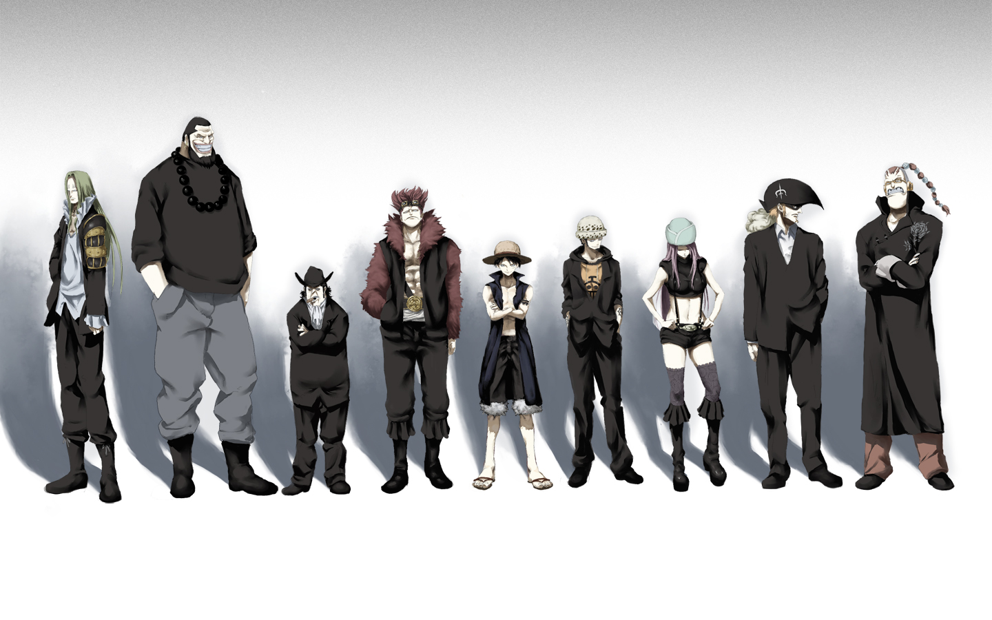 One Piece characters in a line HD Wallpaper