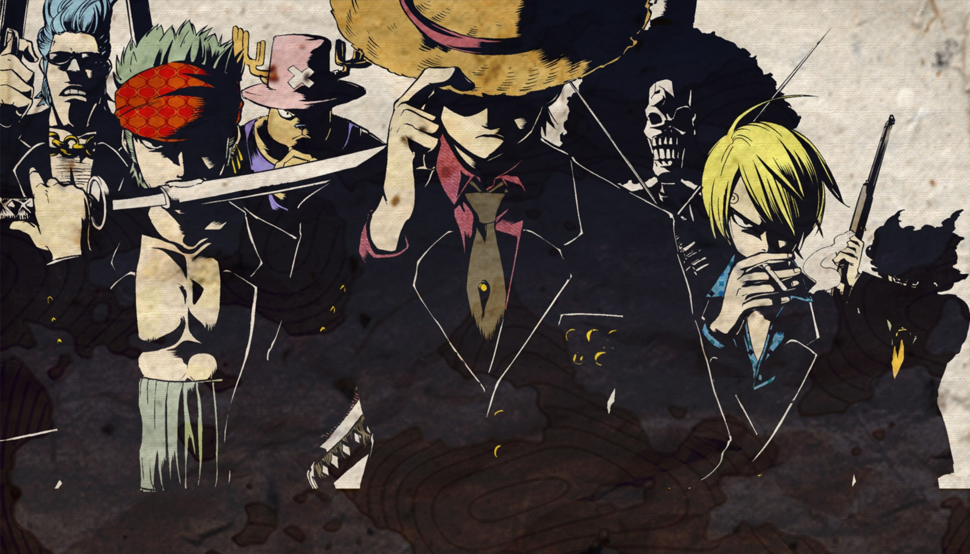 One Piece characters in suits HD Wallpaper