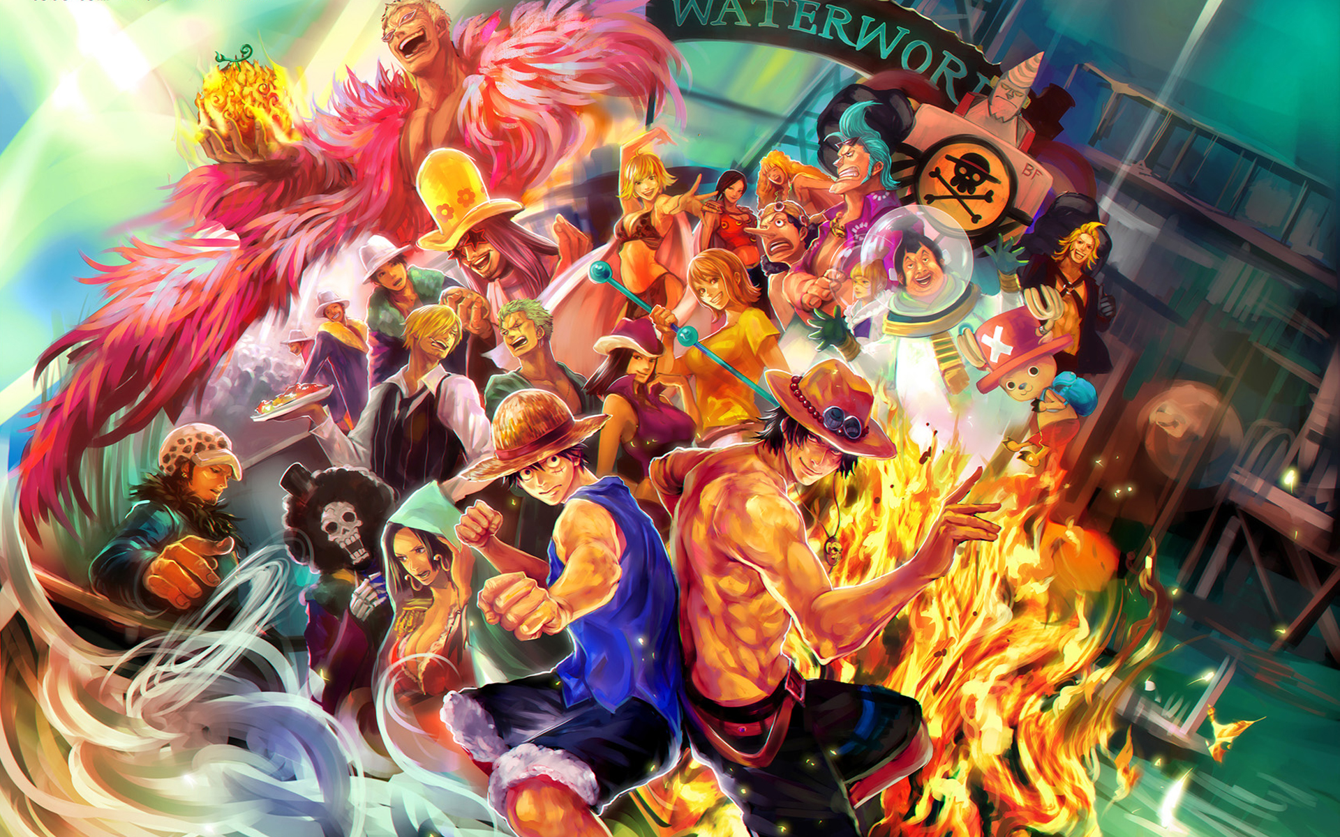 Vibrant Monkey D. Luffy One Piece Battle Scene HD Wallpaper