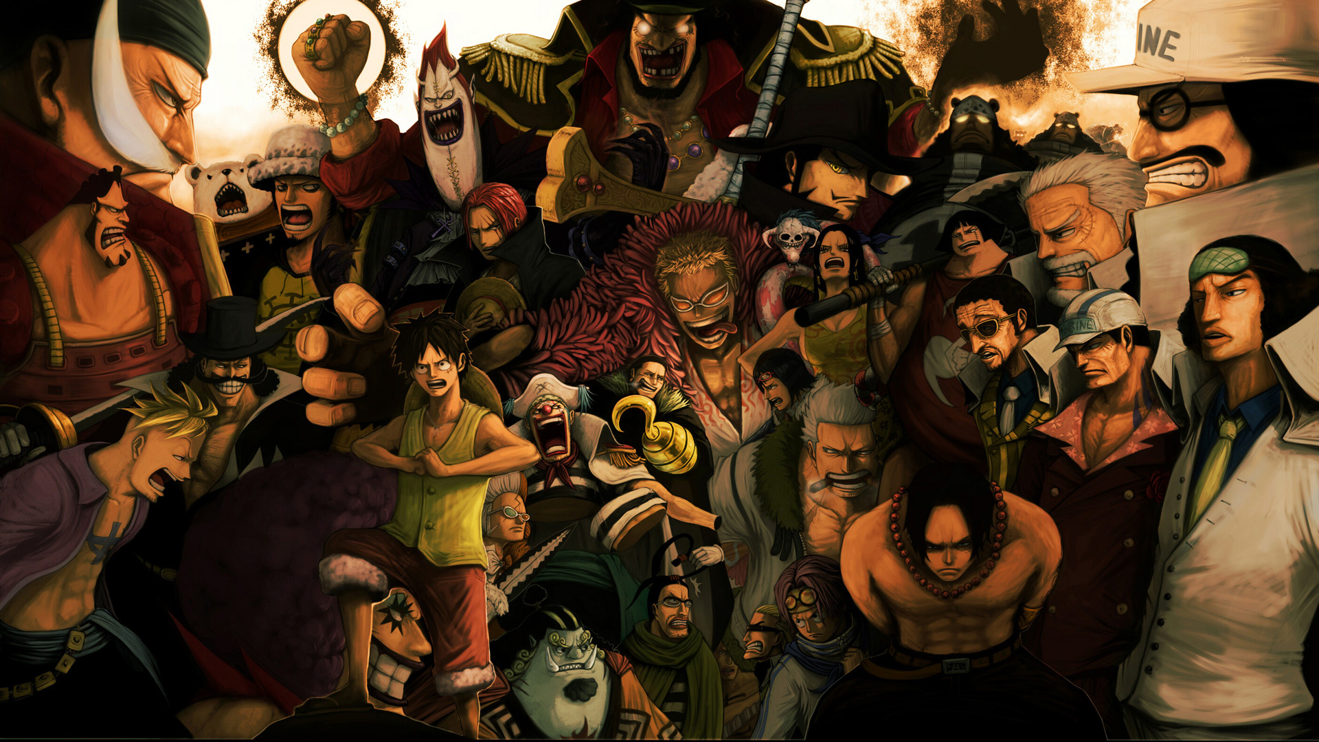 One Piece characters gathered HD Wallpaper