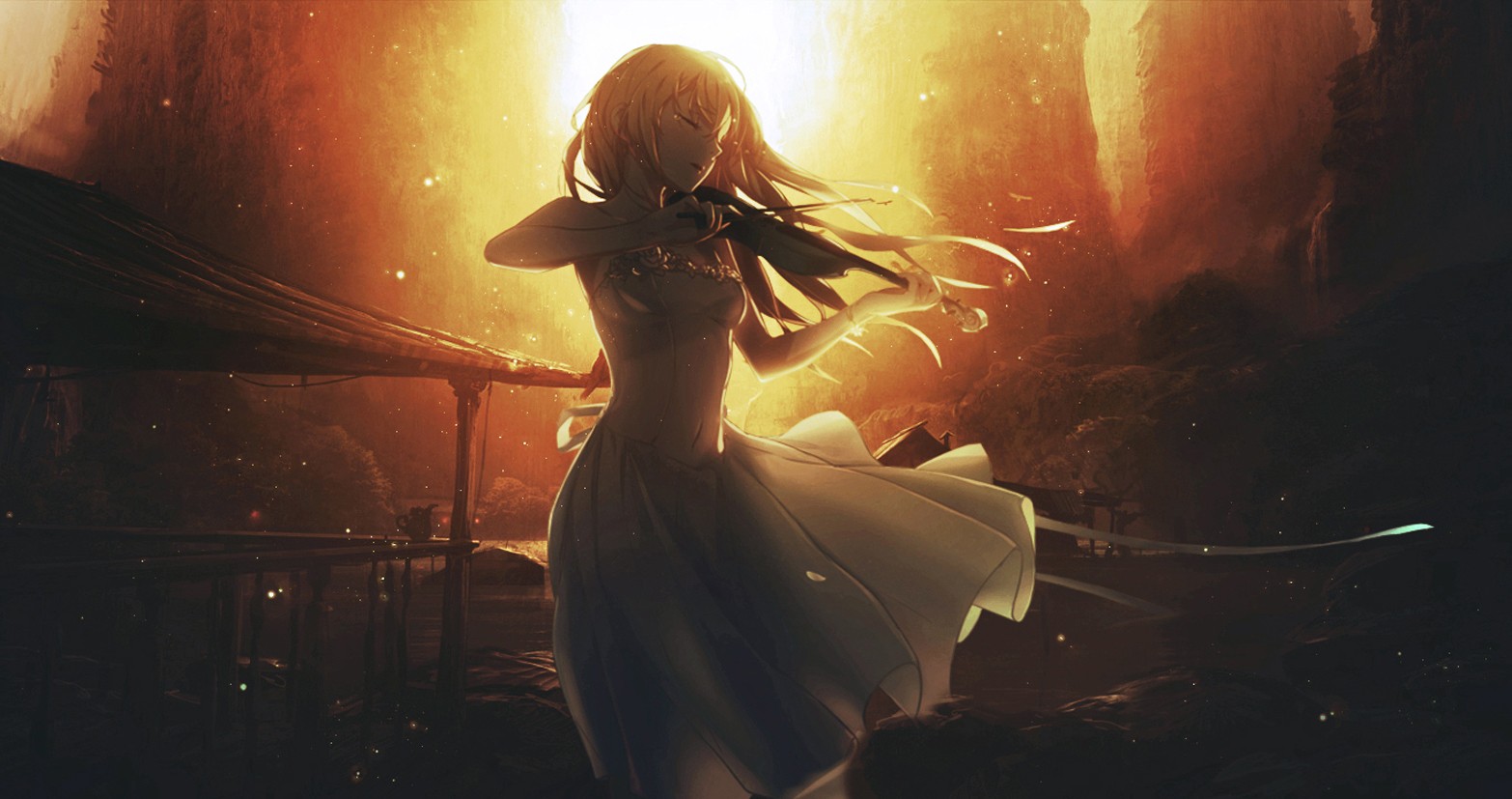Kaori Miyazono playing the violin HD Wallpaper