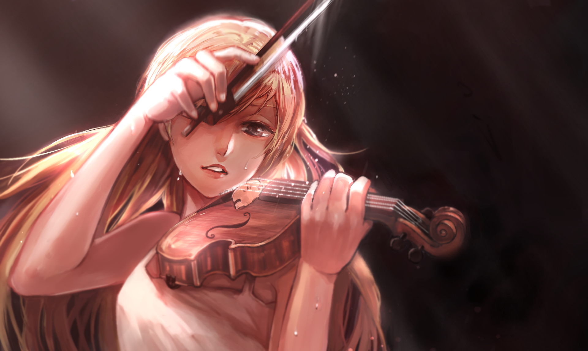Kaori Miyazono playing the violin HD Wallpaper