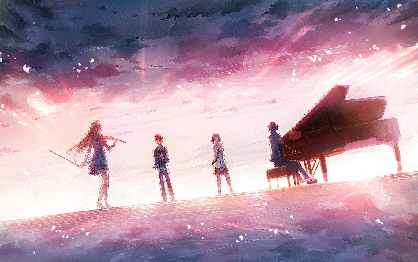 Kaori Miyazono playing violin with piano players HD Wallpaper