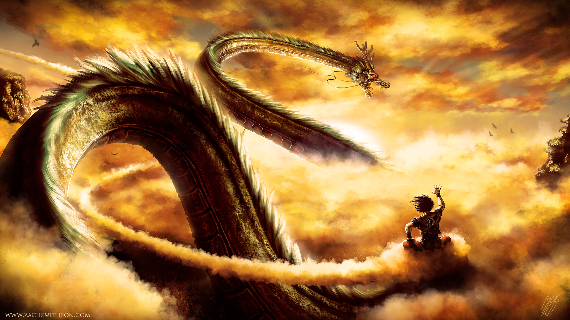 Goku and Shenron from Dragon Ball HD Wallpaper