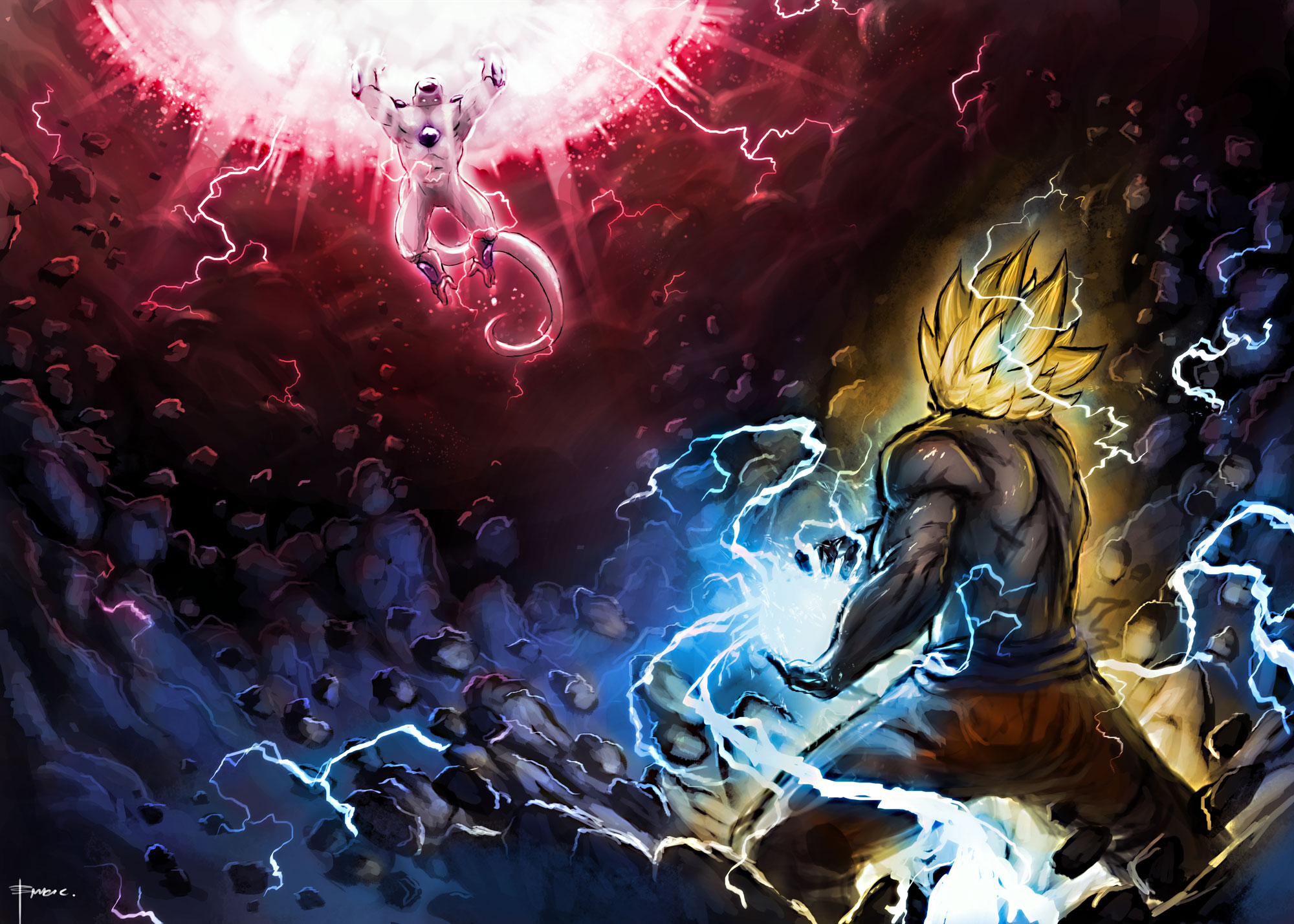 Goku vs. Frieza from Dragon Ball Z HD Wallpaper