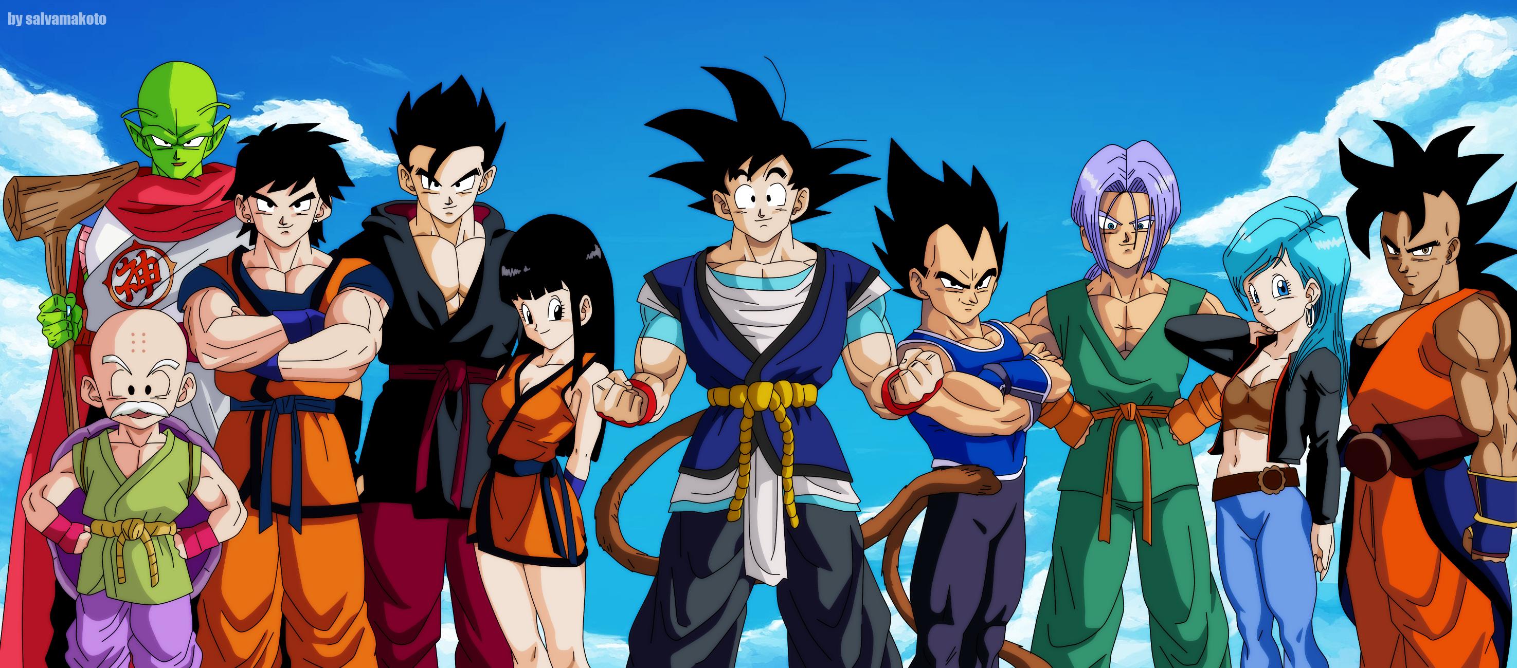 Dragon Ball Z characters posing together HD Wallpaper