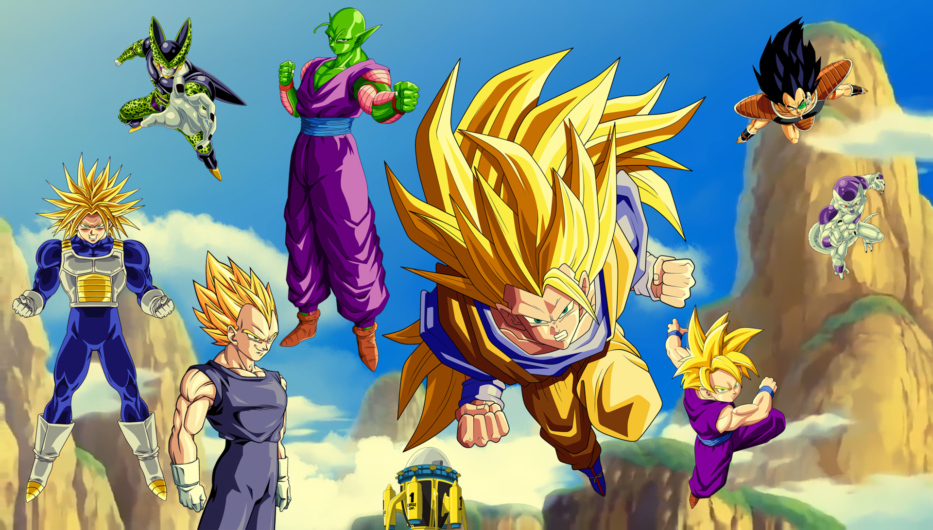 Dragon Ball Z characters in the sky HD Wallpaper
