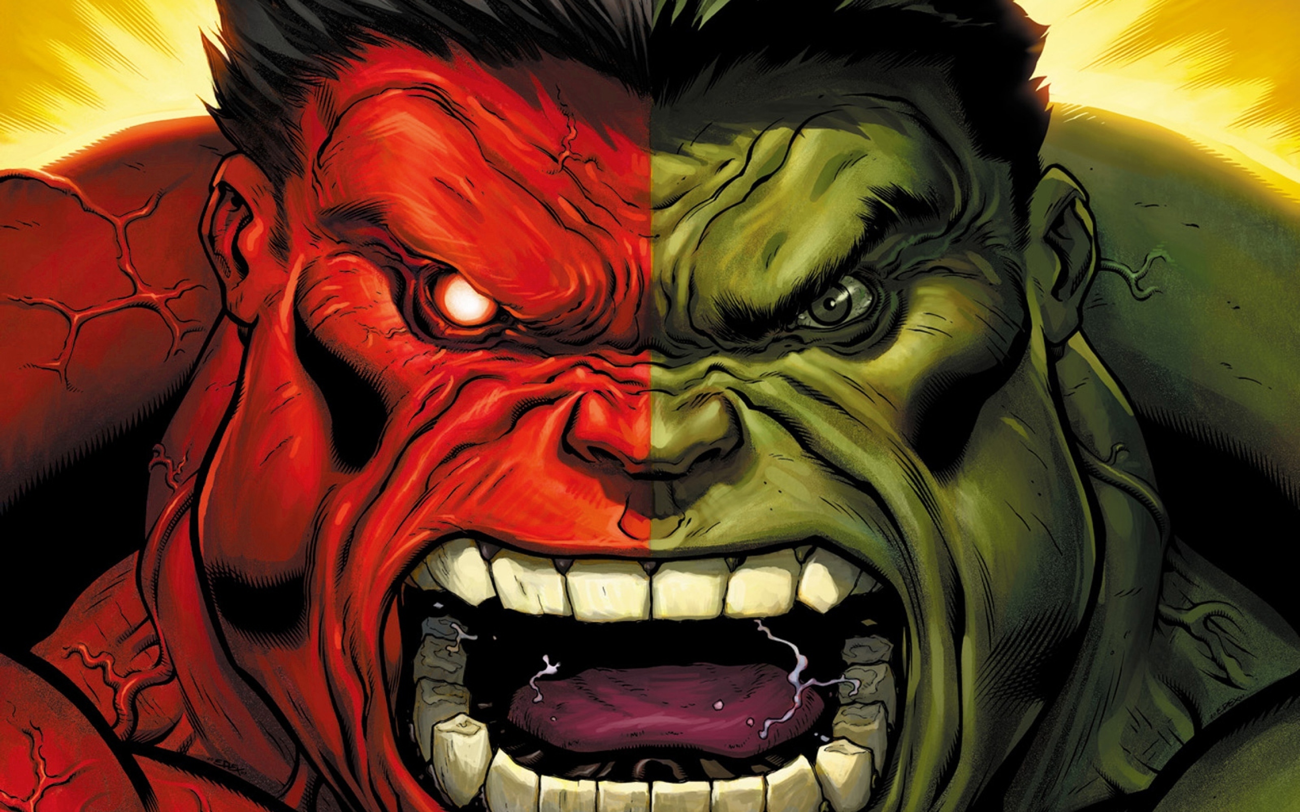 Red Hulk and Hulk from Marvel Comics HD Wallpaper