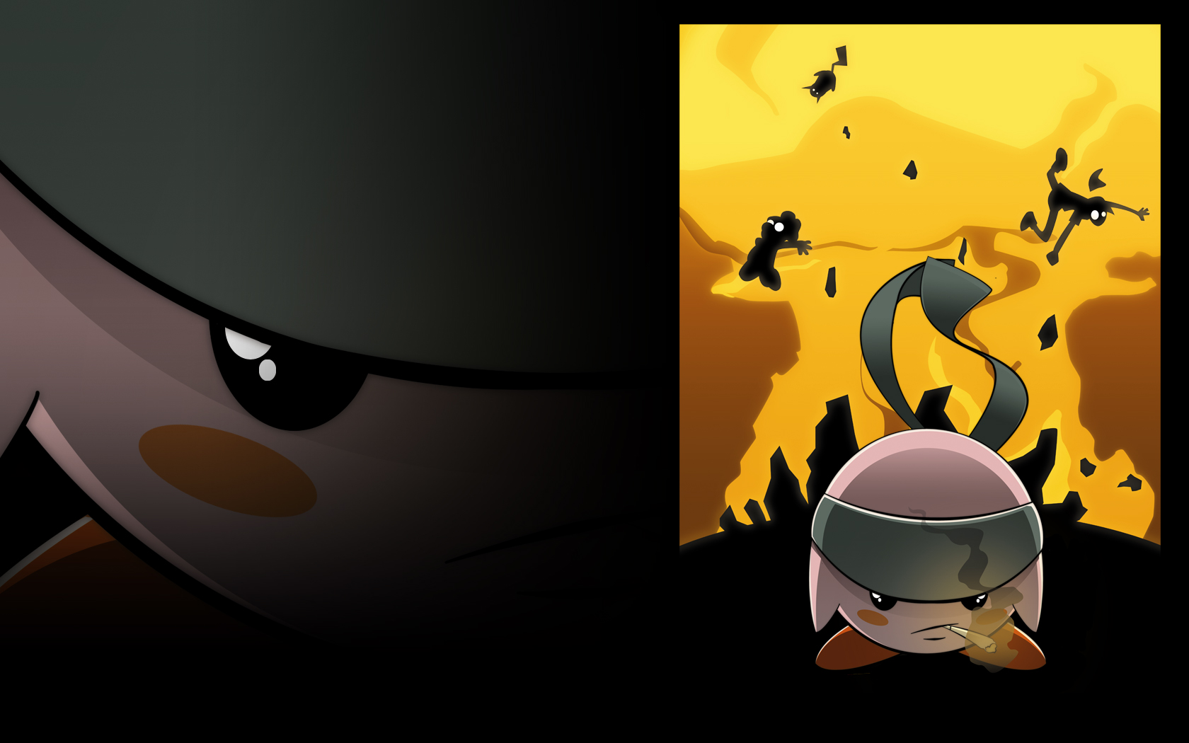 Kirby with a cigarette and bandana HD Wallpaper