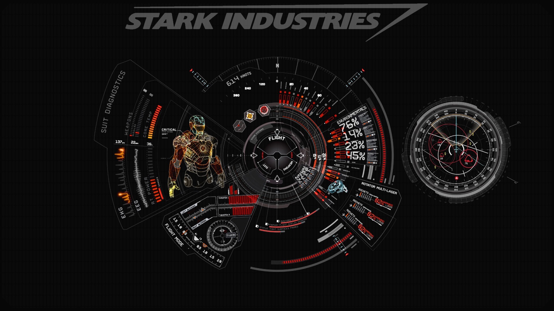 Iron Man Stark Industries HUD HD Wallpaper