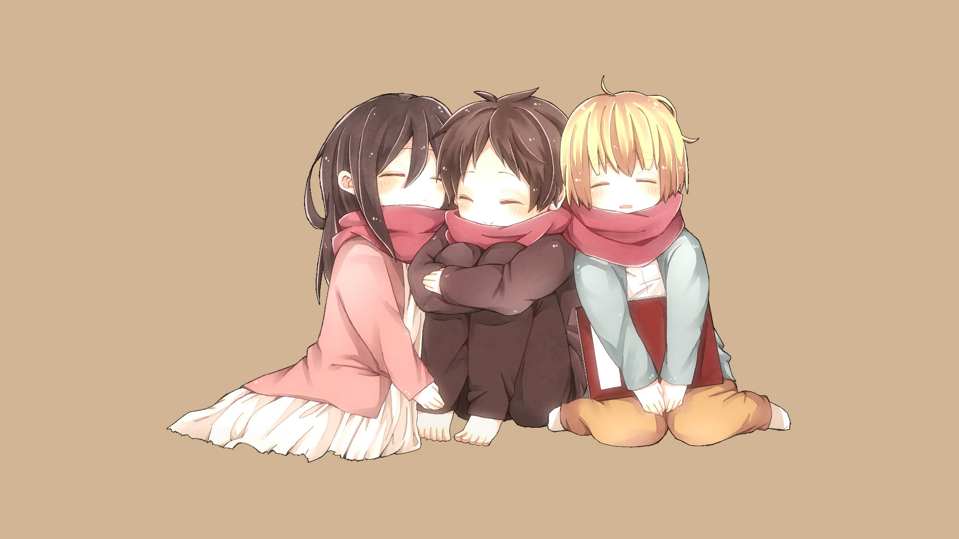 Mikasa Ackerman and friends from Attack on Titan HD Wallpaper