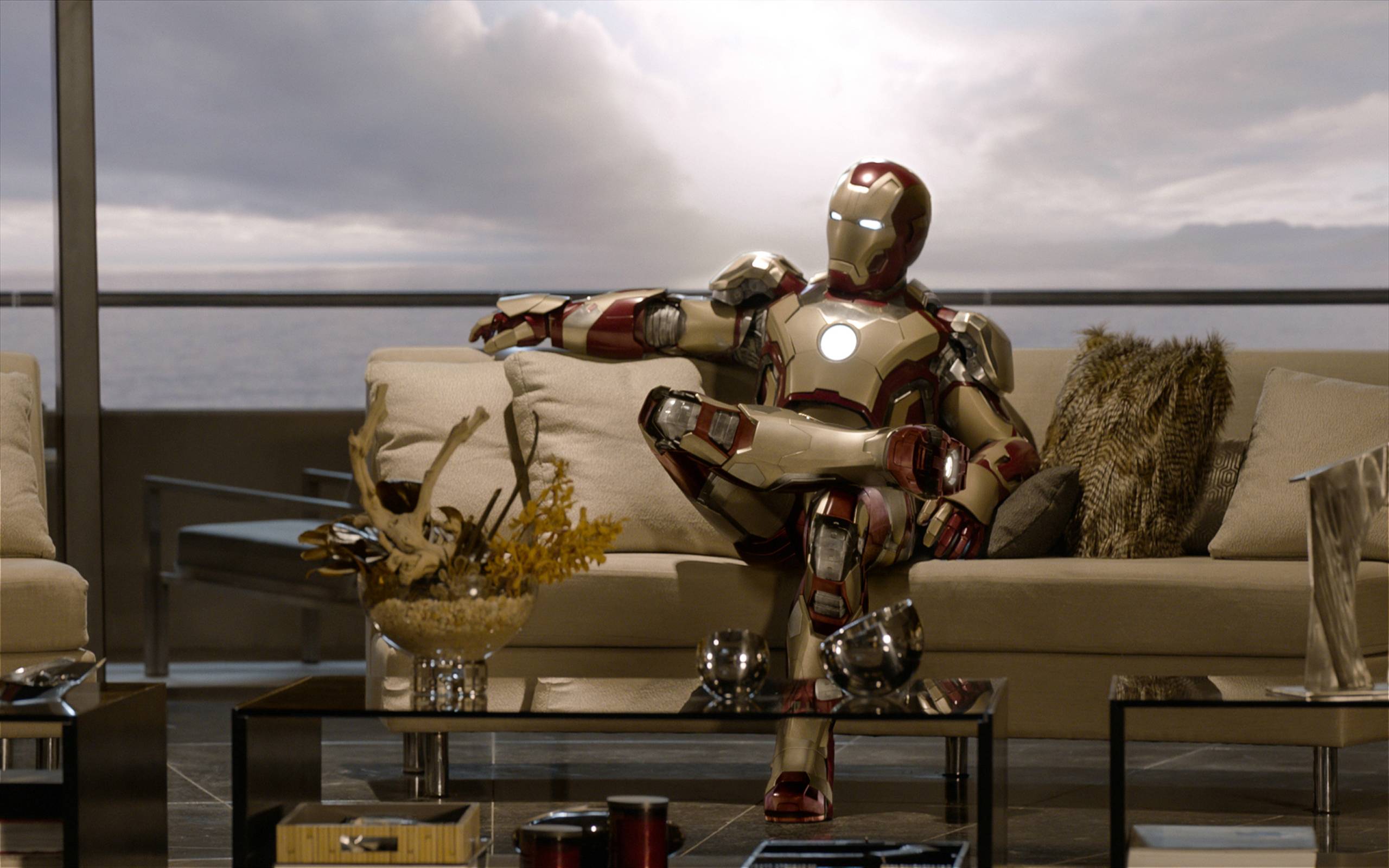 Iron Man in a living room HD Wallpaper