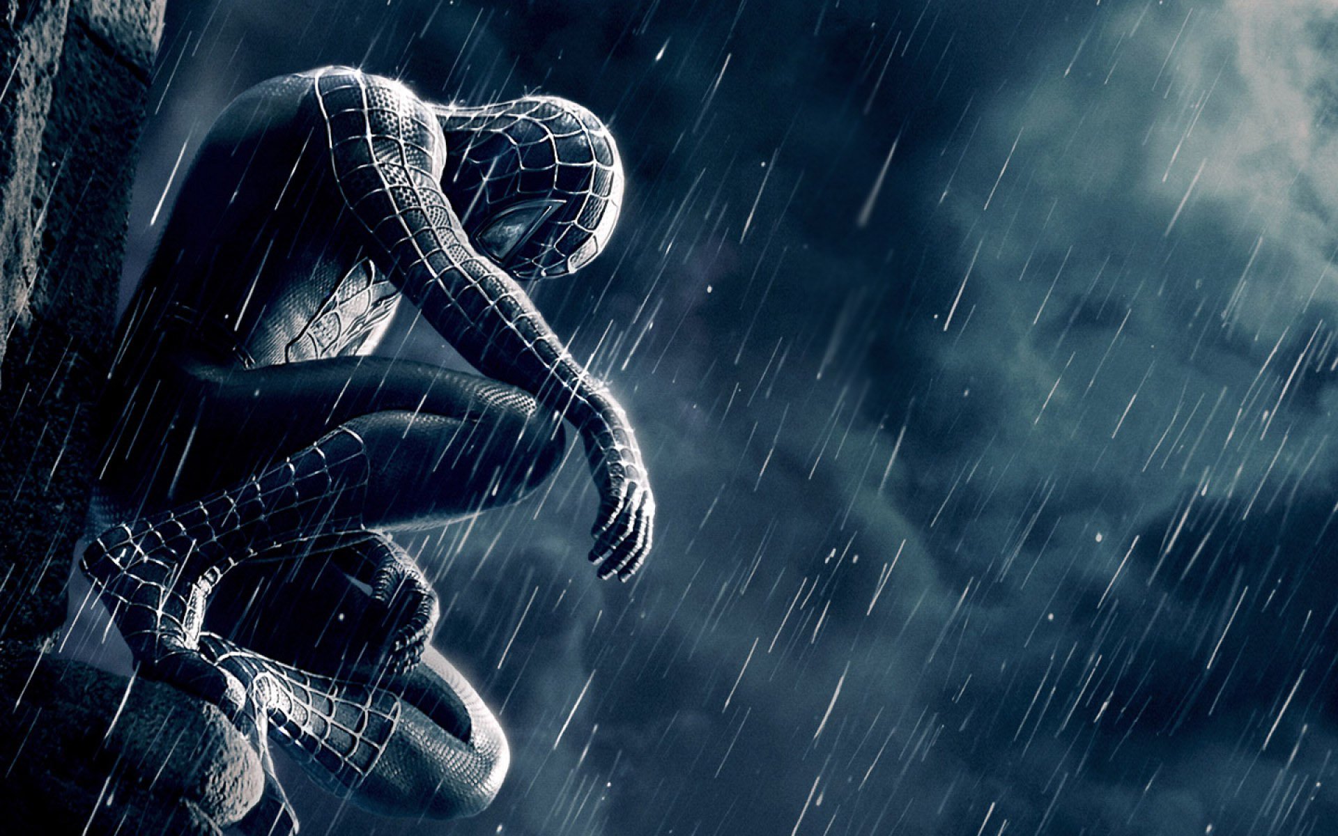 Spider-Man in the Rain HD Wallpaper