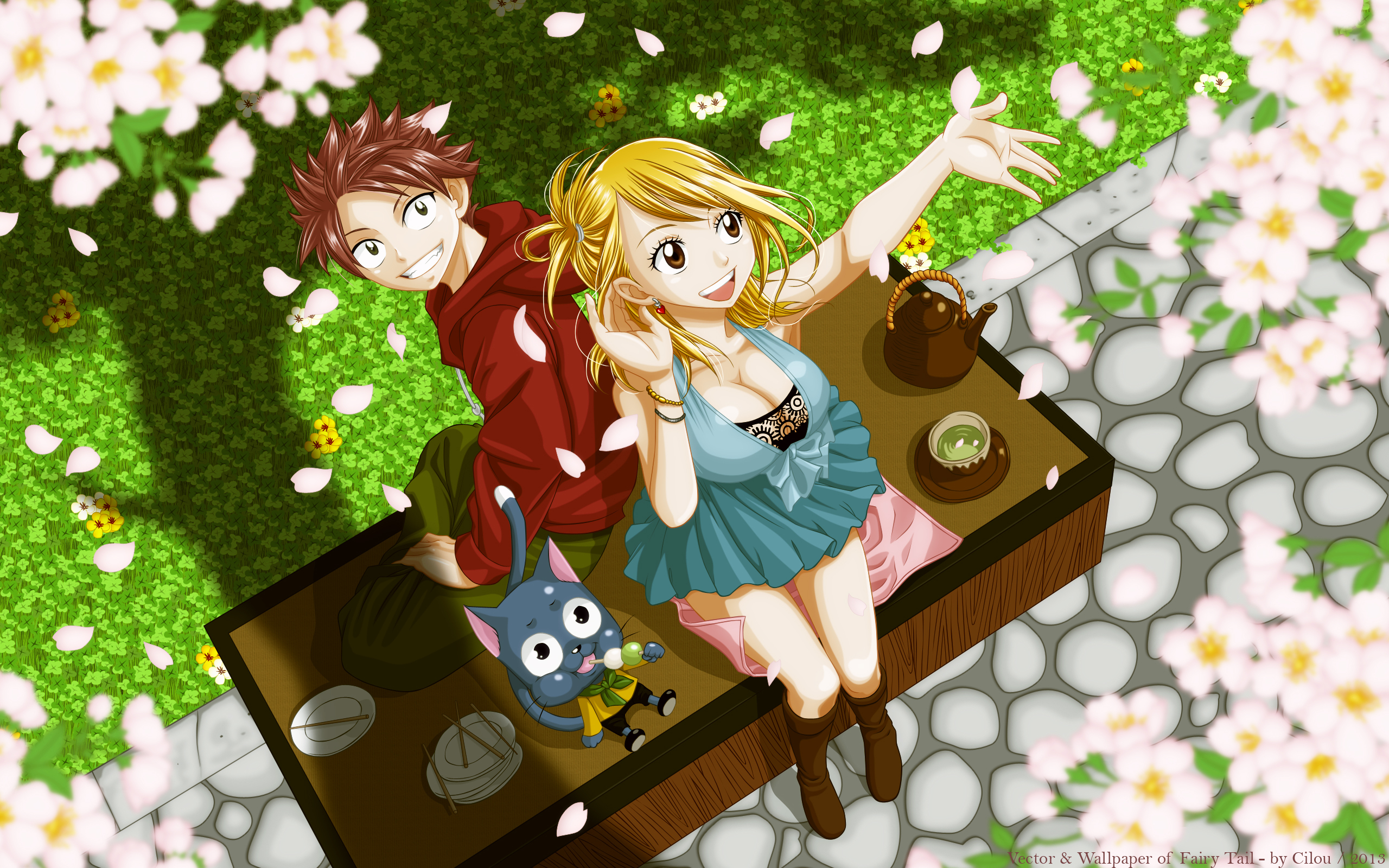 Natsu Dragneel and Lucy Heartfilia from Fairy Tail HD Wallpaper