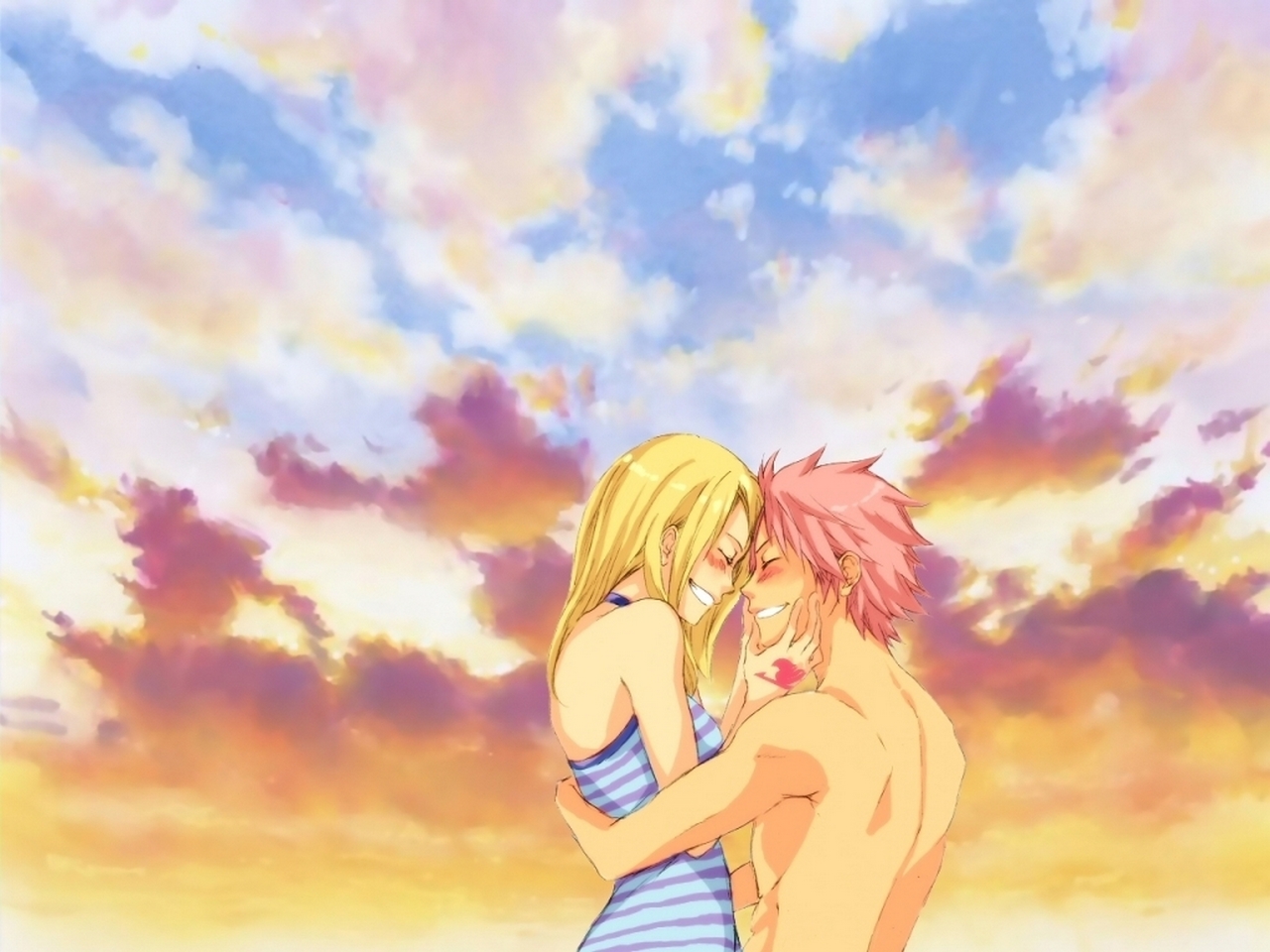 Natsu Dragneel and Lucy Heartfilia HD Wallpaper