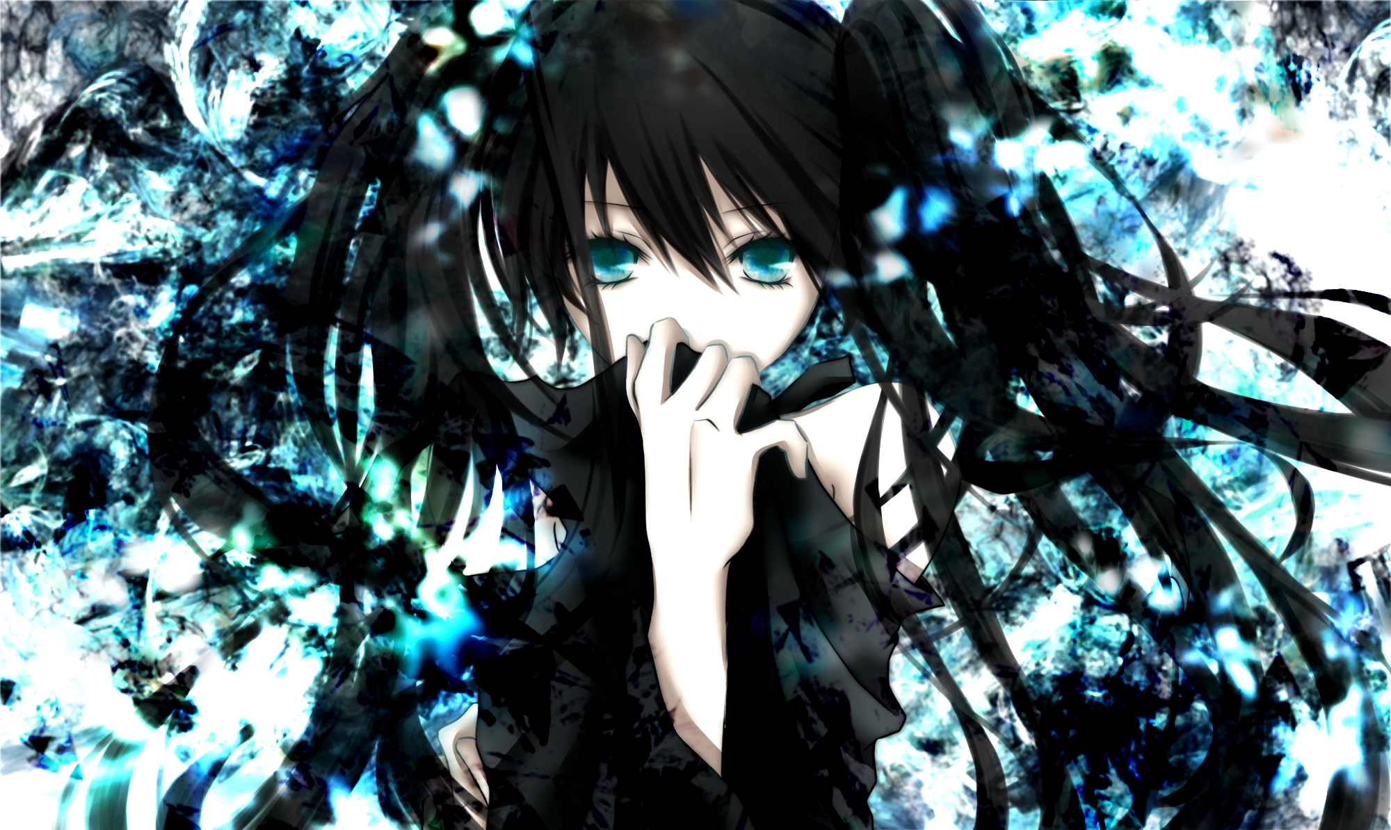 Black Rock Shooter anime girl with blue eyes HD Wallpaper