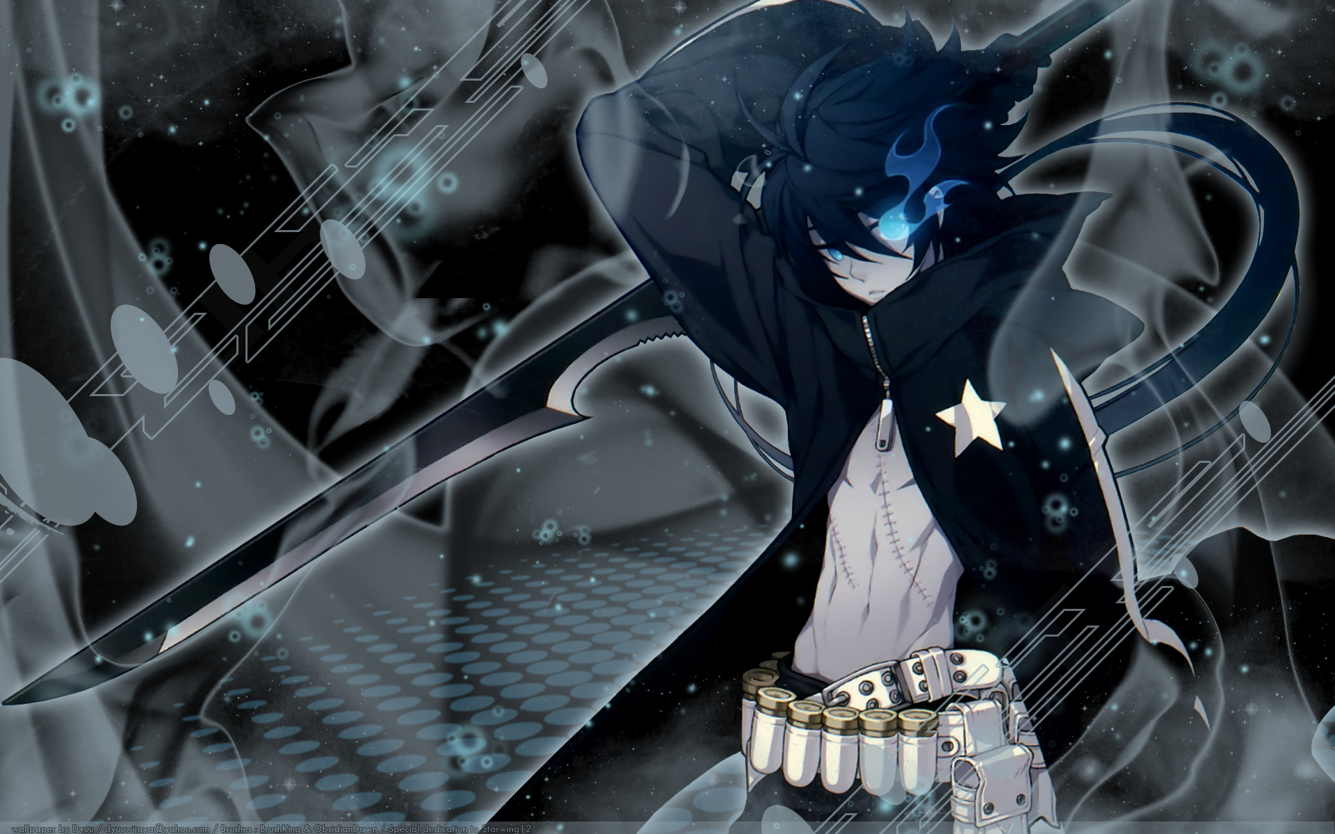 Black Rock Shooter with Sword HD Wallpaper