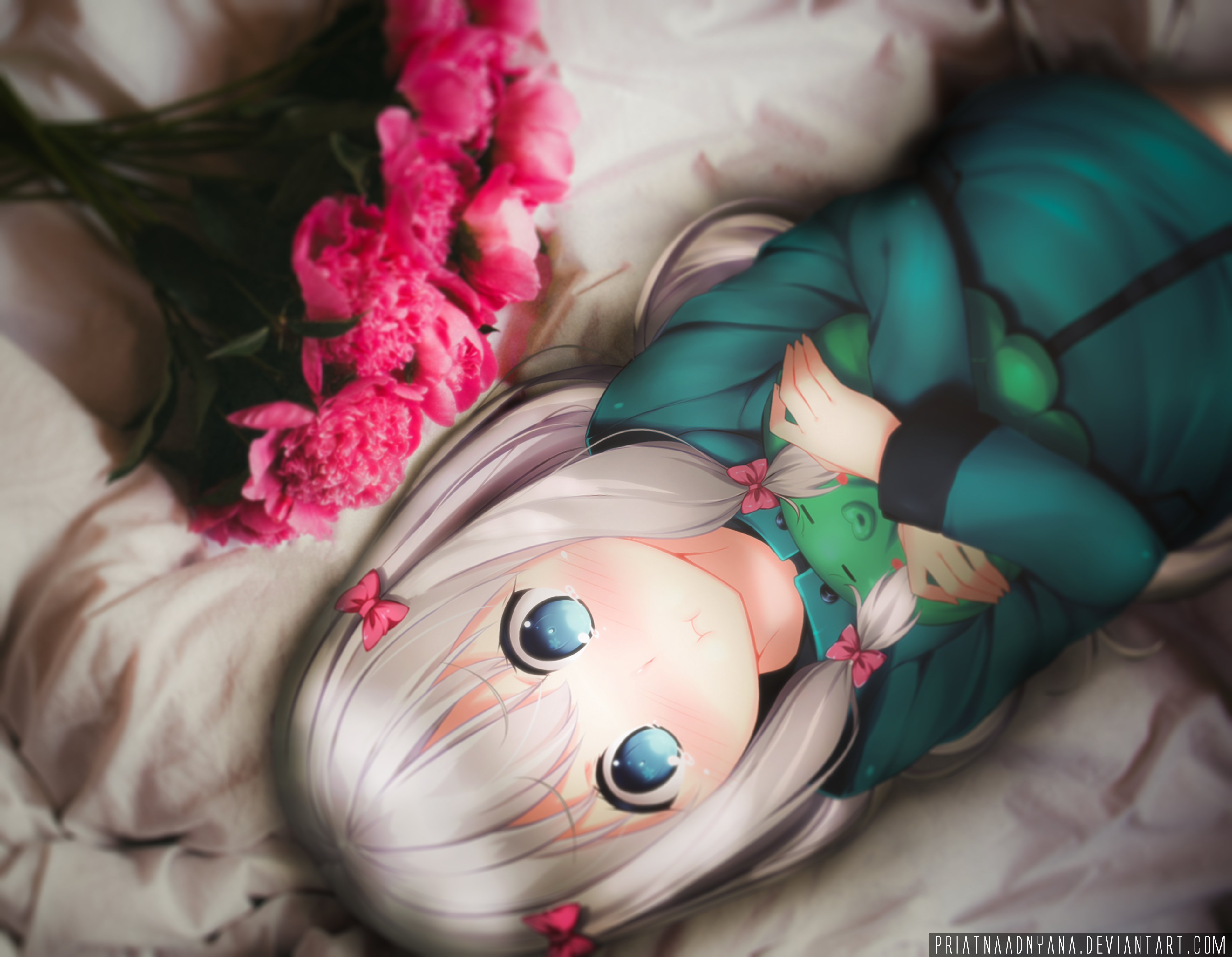 Sagiri Izumi with flowers HD Wallpaper