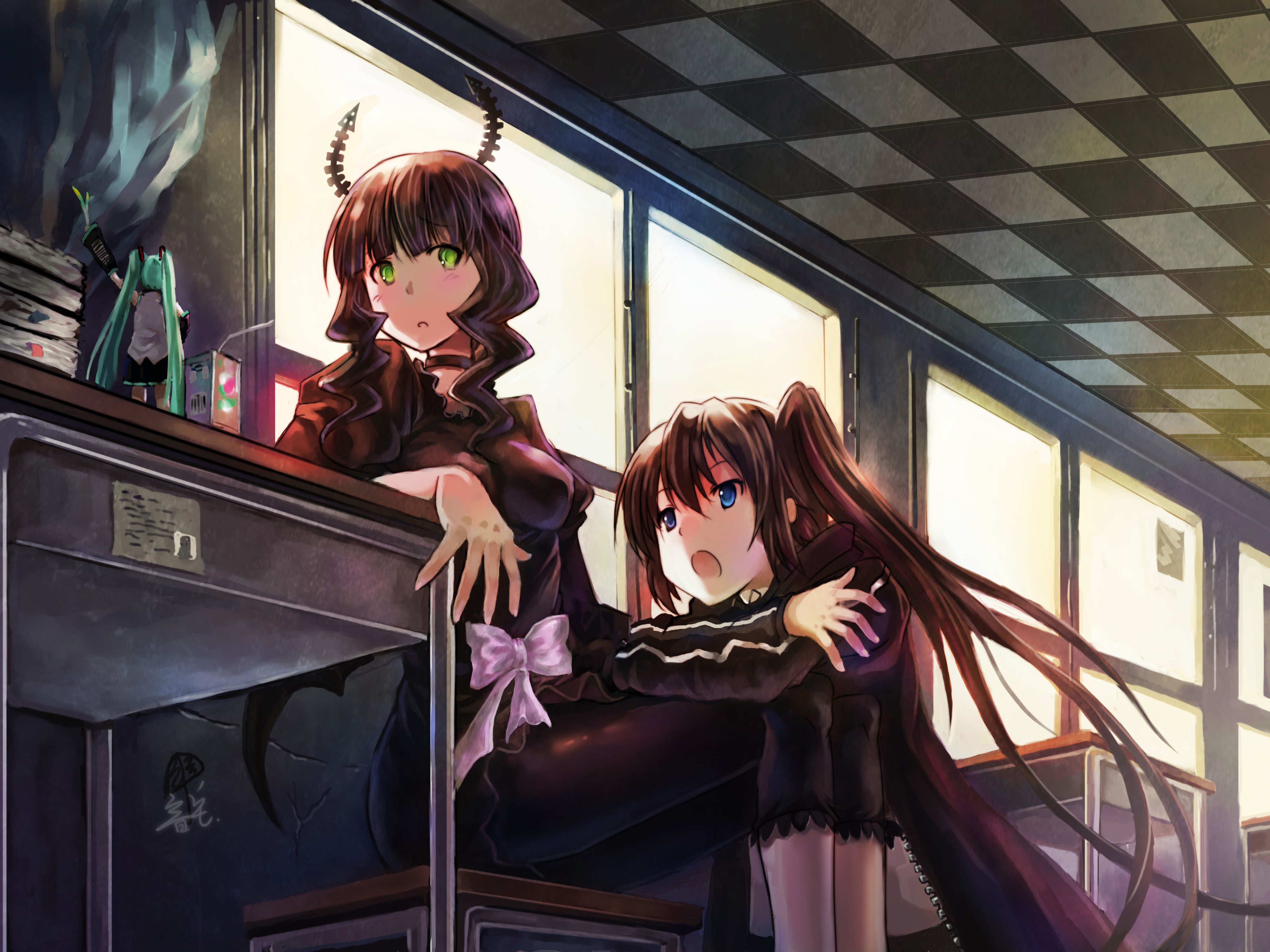 Black Rock Shooter characters in classroom HD Wallpaper